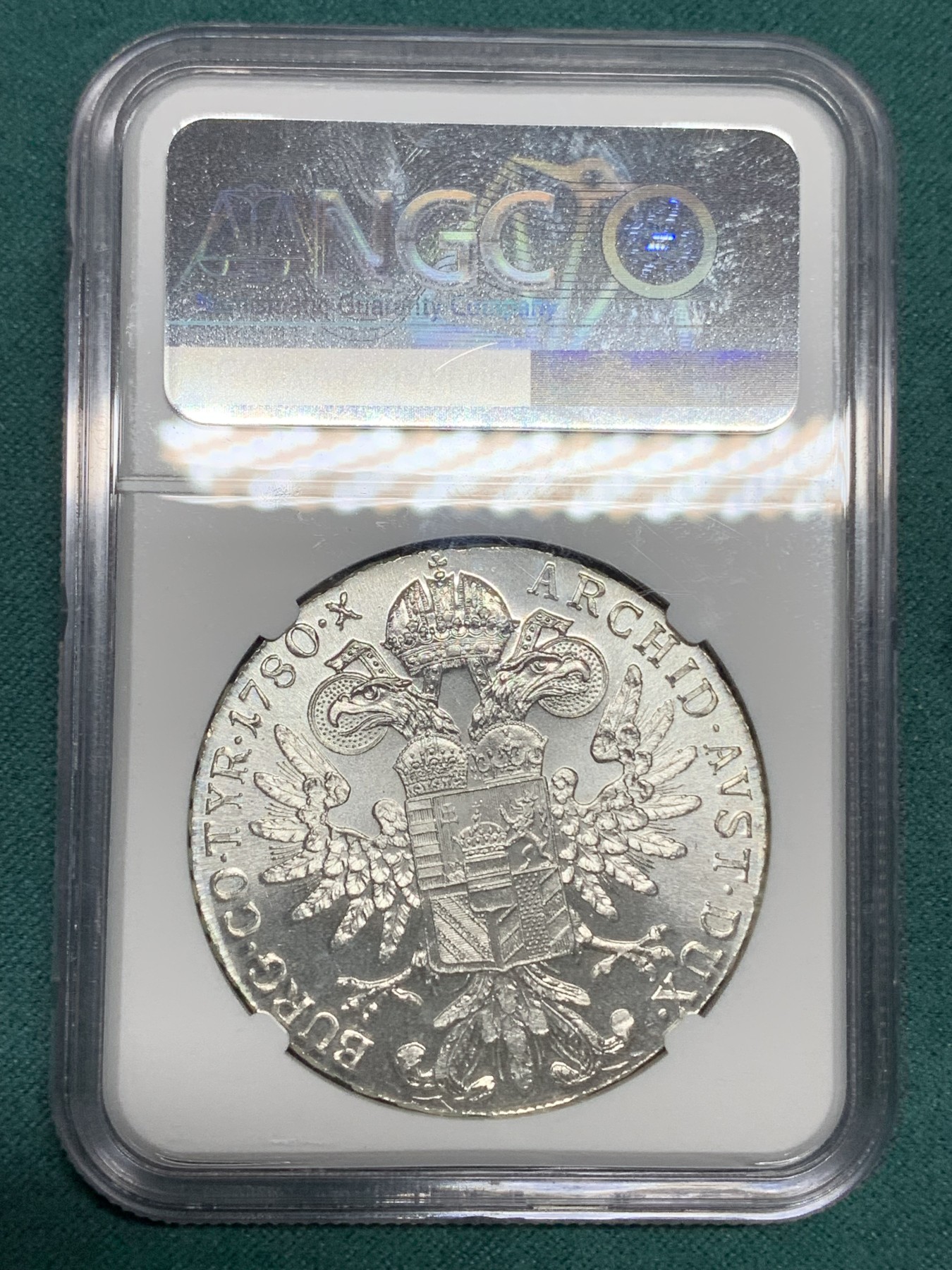 《竞宝斋》第192场-周日，周一 2场 (全场包邮) NGC MS65 1780年奥匈帝国大奶妈银币 现代后铸 高分好状态