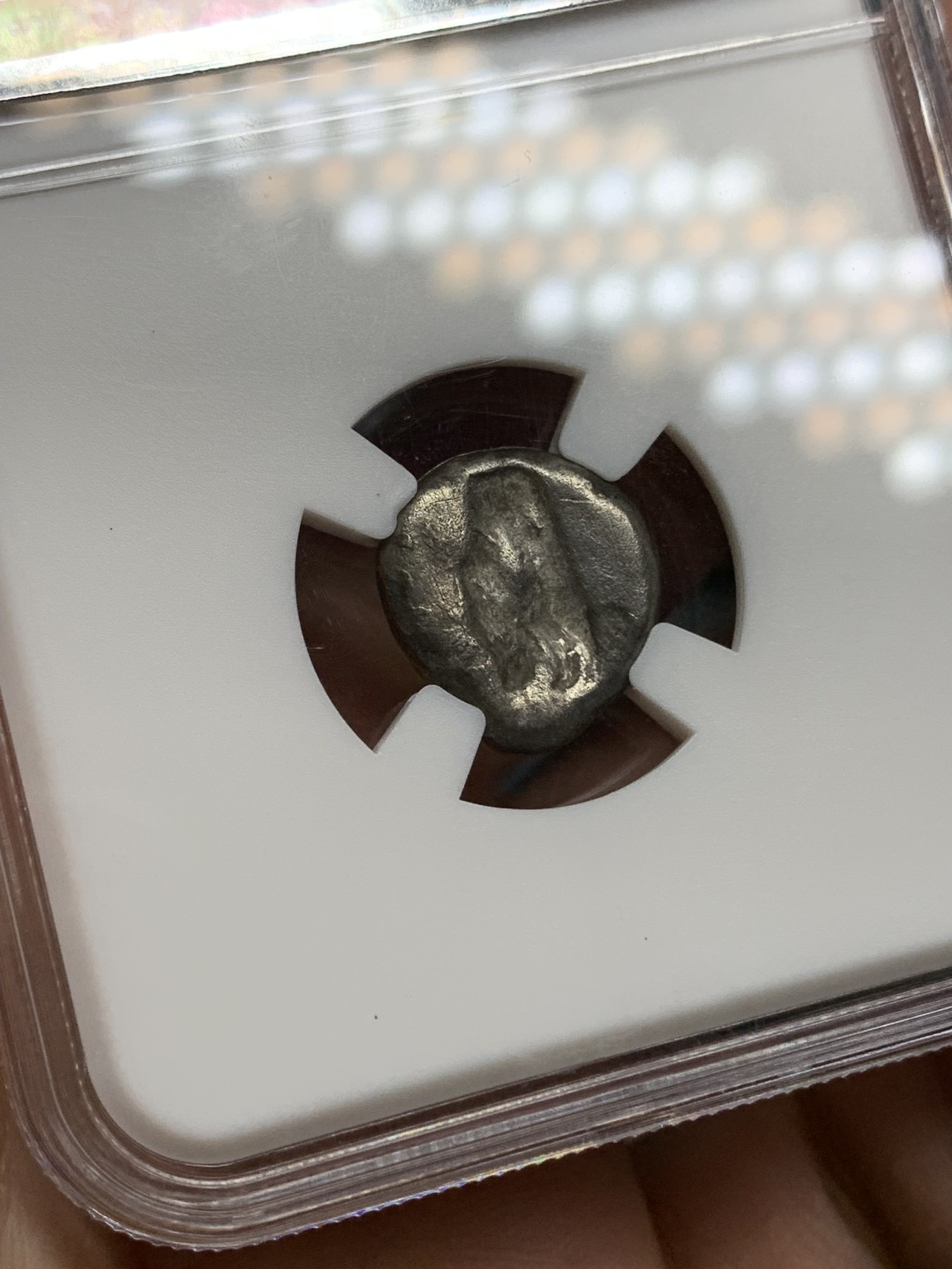 《竞宝斋》第192场-周日，周一 2场 (全场包邮) 公元前485-前420年 大流士 古波斯阿契美尼德王朝1西格罗斯银币 5.40克 这种银币当时被作为波斯海军的军饷