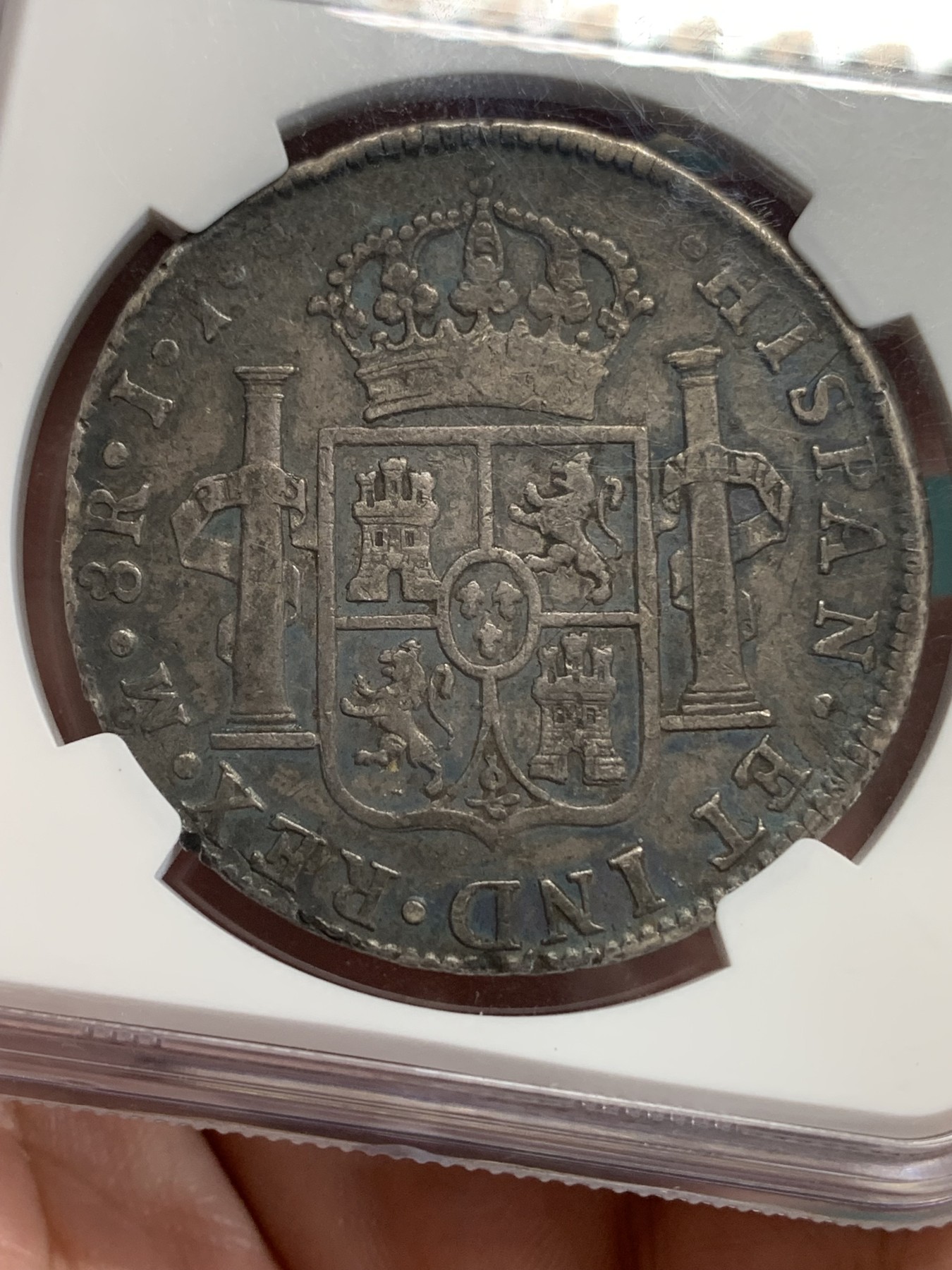 《竞宝斋》第192场-周日，周一 2场 (全场包邮) NGC VF 墨西哥1813MO JJ斐七 双柱8R大银币