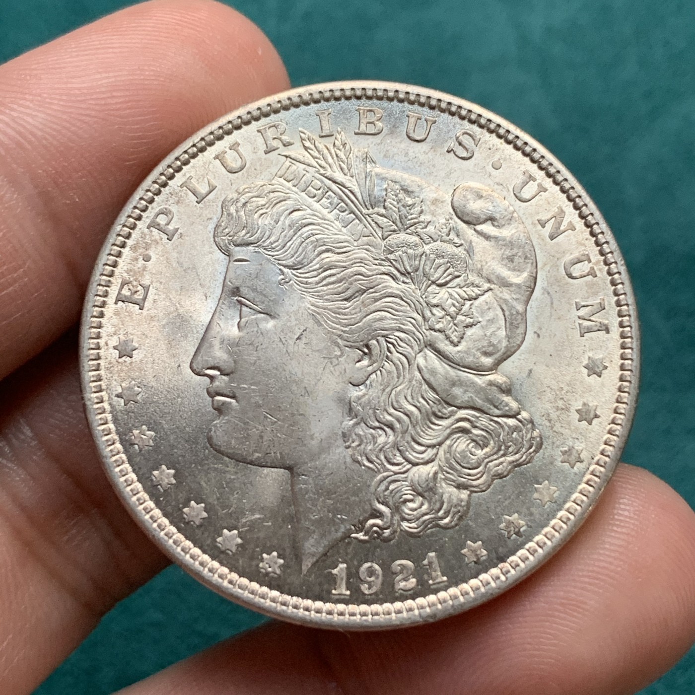 《竞宝斋》第192场-周日，周一 2场 (全场包邮) 美国1921年摩根银元 1美元银币 带原光好品