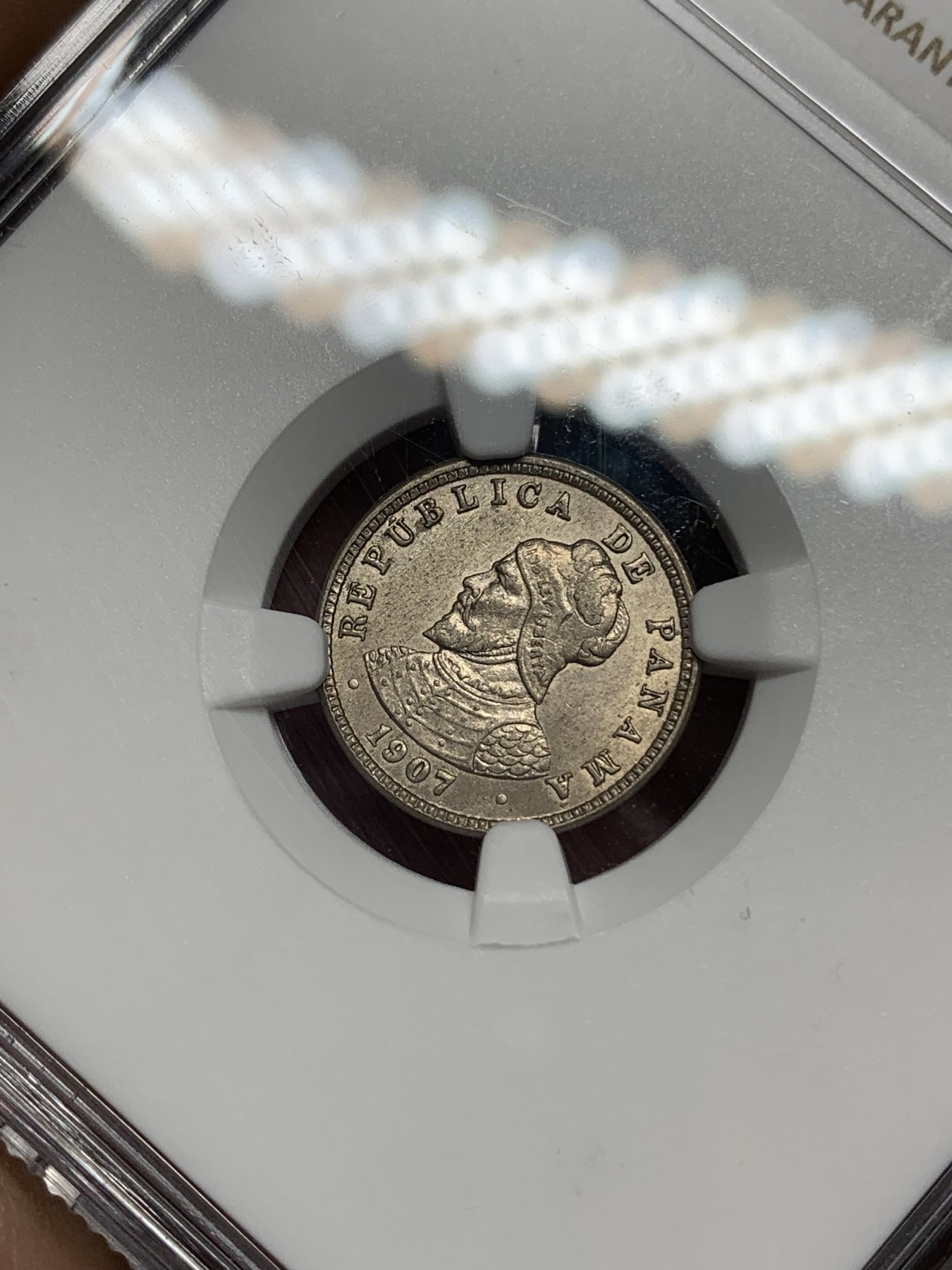 《竞宝斋》第192场-周日，周一 2场 (全场包邮) NGC-MS64 巴拿马 1907年 1/2分 镍币