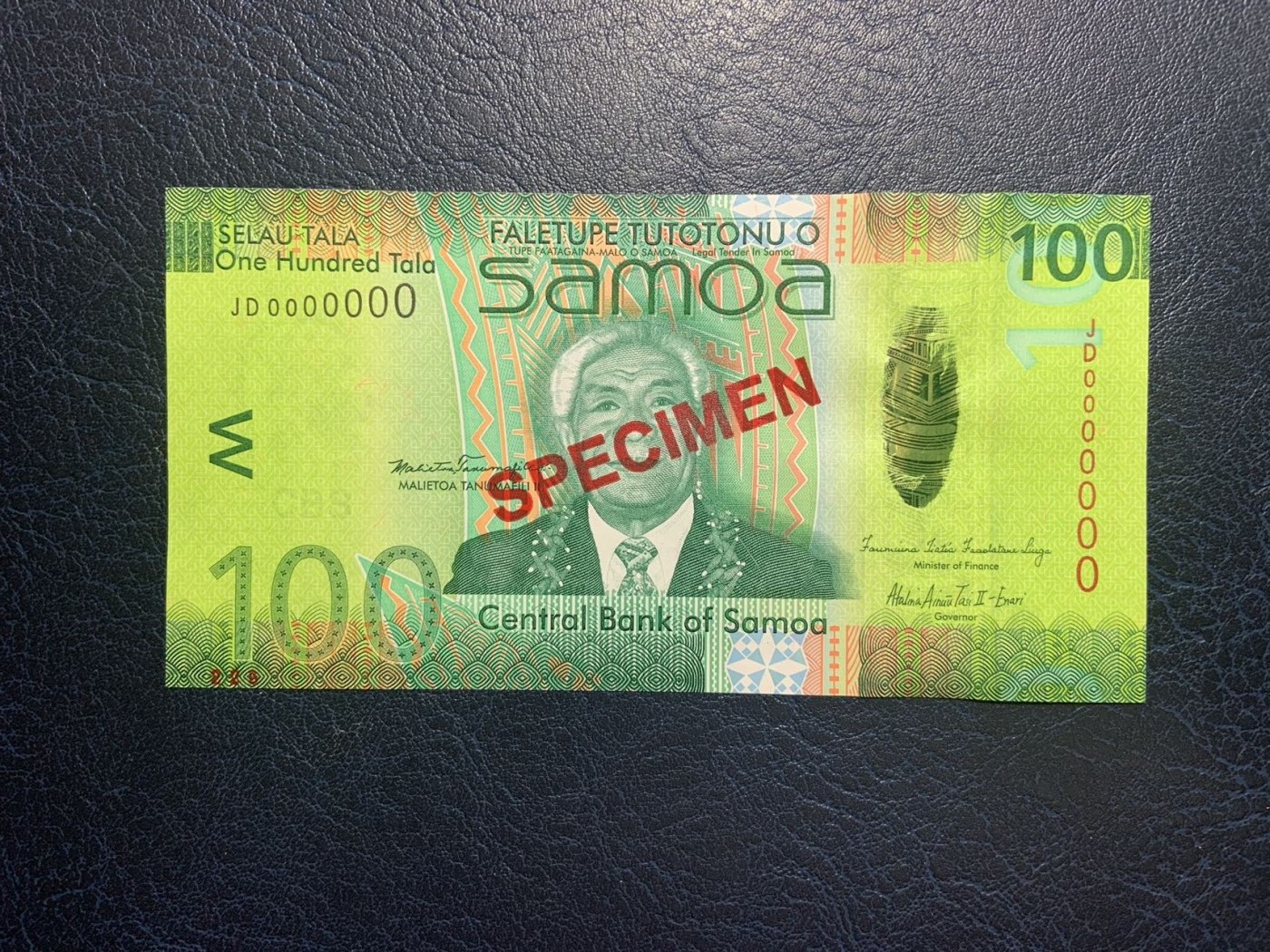 收藏联盟Quantum Auction 第285期拍卖  萨摩亚2012年100塔拉样票 品相全新UNC