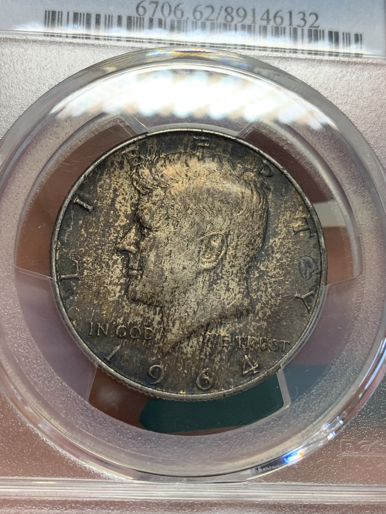 《竞宝斋》第192场-周日，周一 2场 (全场包邮) PCGS MS62 美国1964年肯尼迪50分银币 900高银版