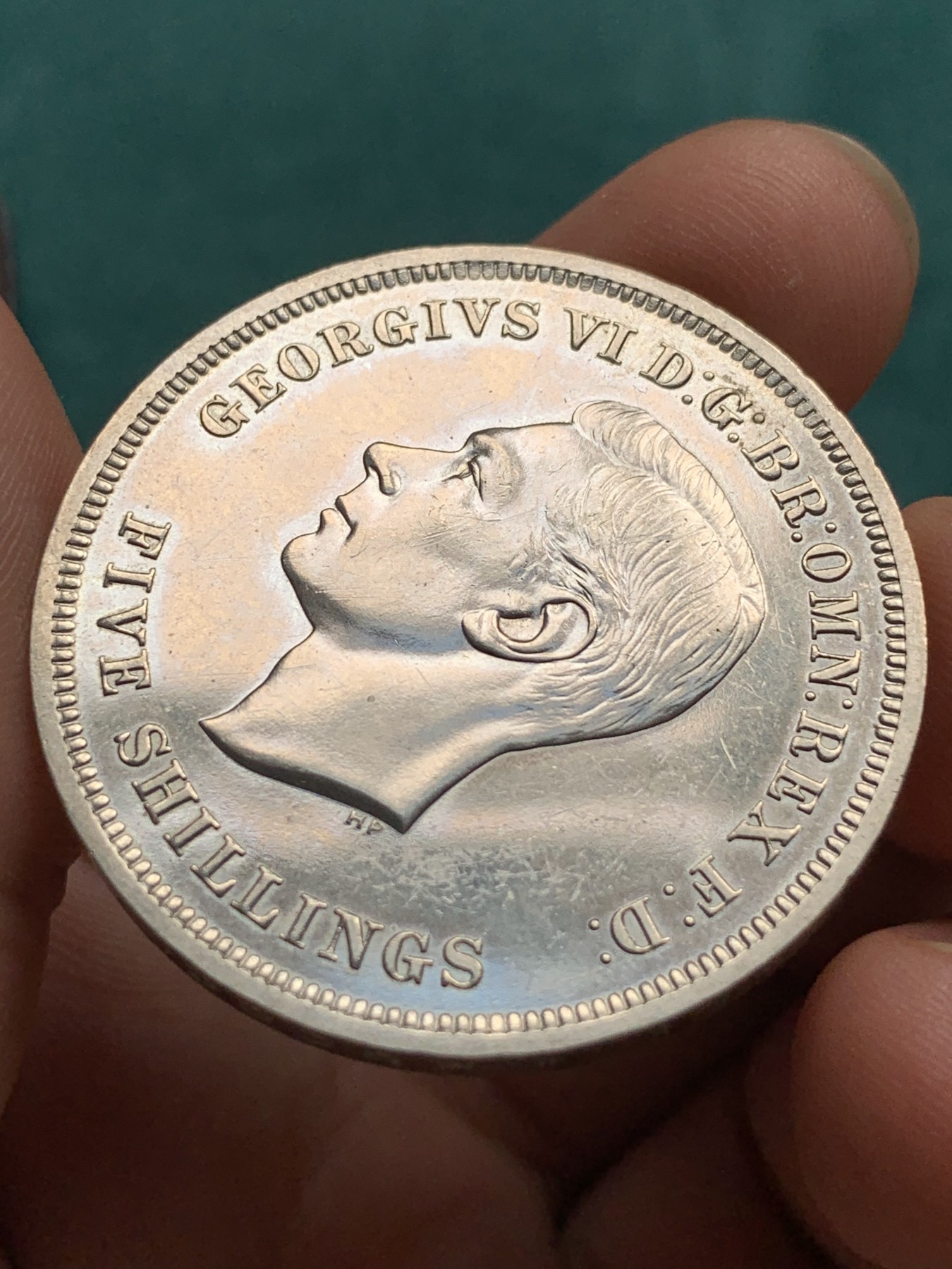 《竞宝斋》第192场-周日，周一 2场 (全场包邮) 英国1951年乔治六世 最后的马剑克朗型纪念币 盒证全