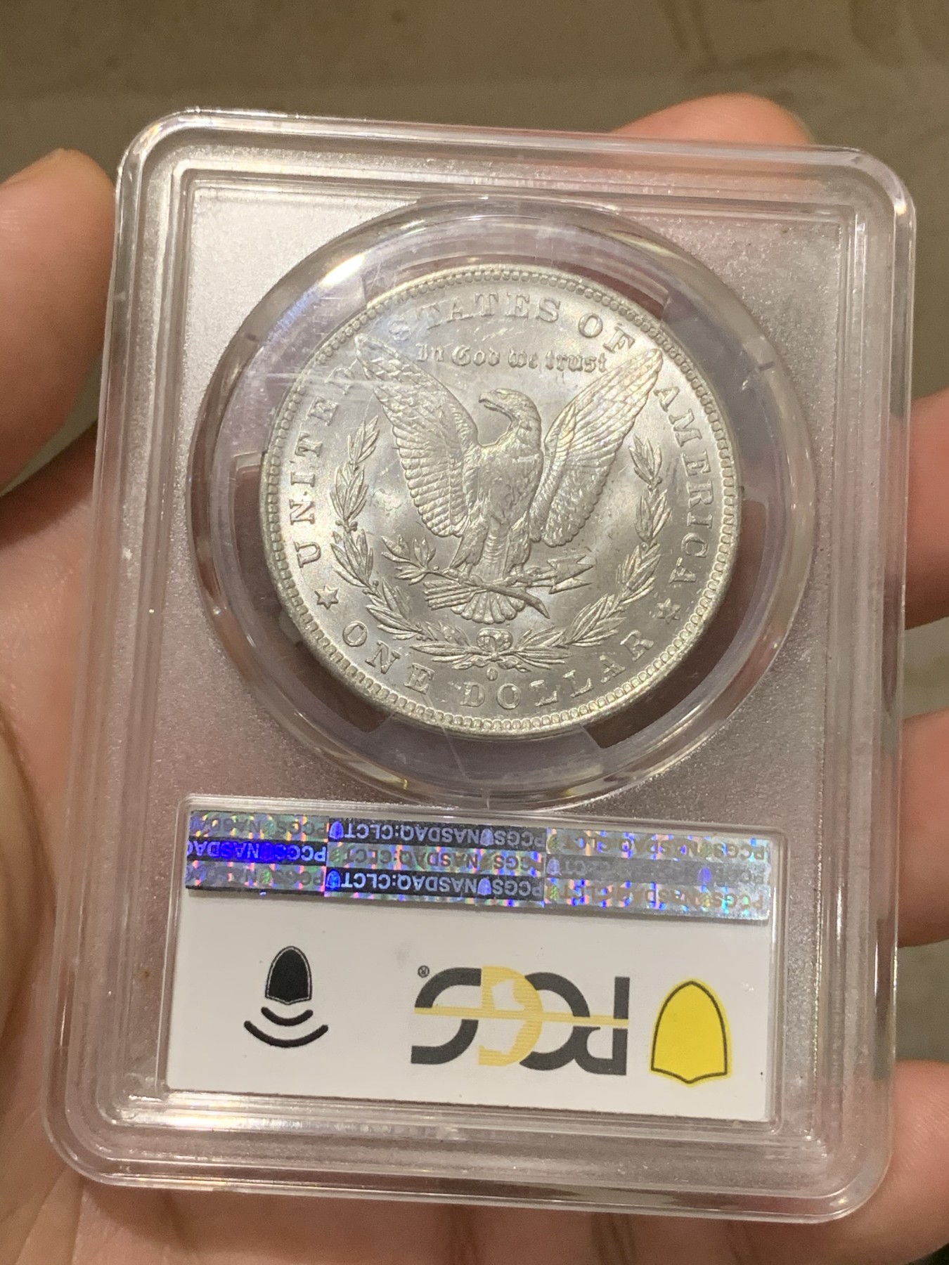 《竞宝斋》第192场-周日，周一 2场 (全场包邮) PCGS-MS64 美国 1884年O版 摩根1美元大银币 白亮转光好 经典品种外国价高