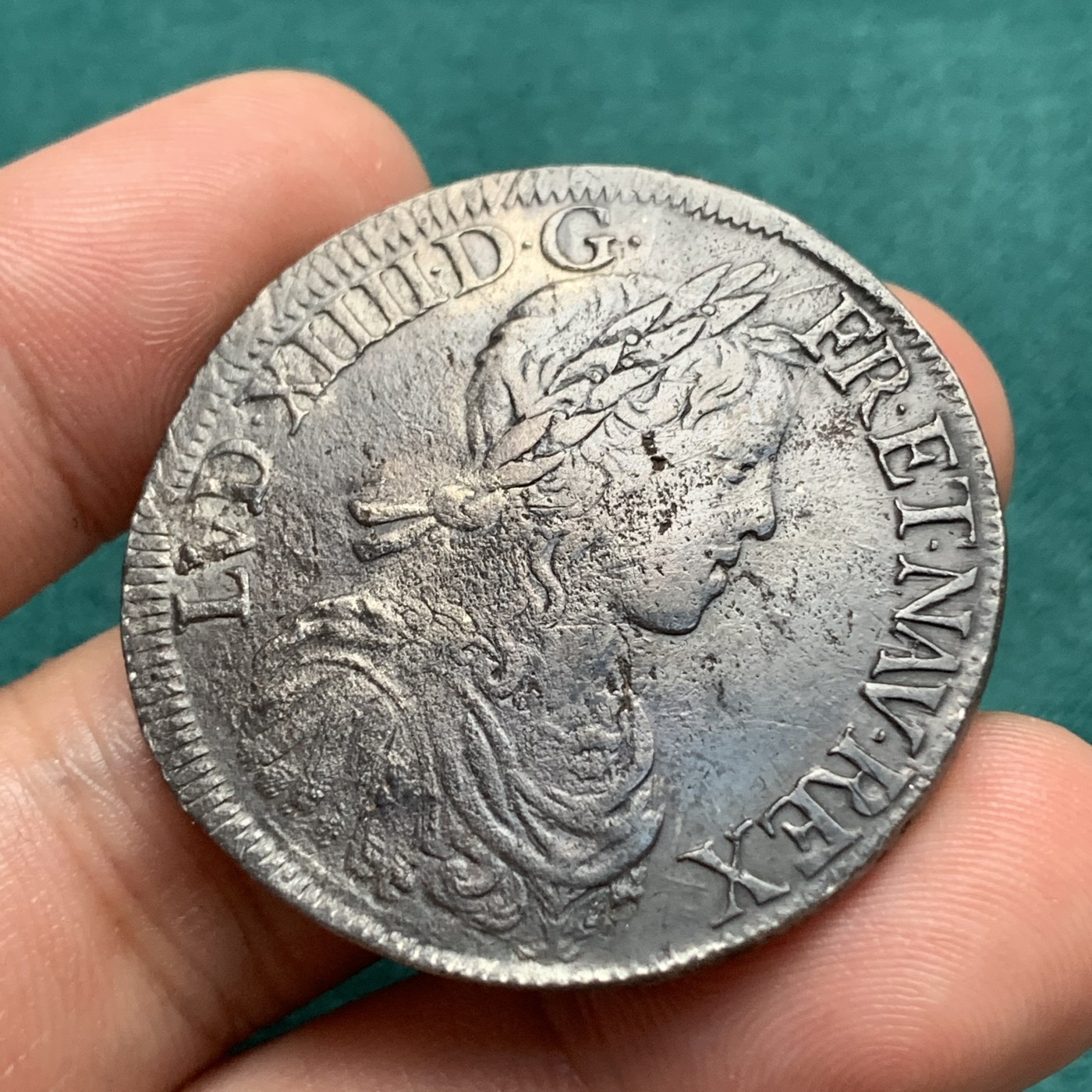 《竞宝斋》第192场-周日，周一 2场 (全场包邮) 法国路易十四1652T埃居大银币 细节见图