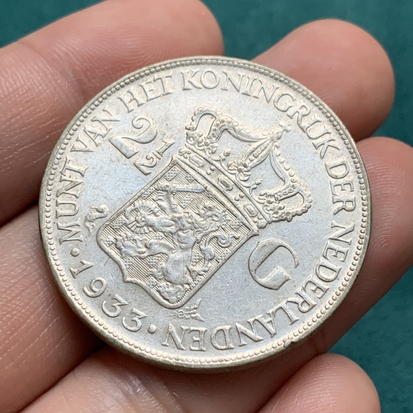 《竞宝斋》第192场-周日，周一 2场 (全场包邮) 荷兰1933年威廉明娜2.5盾大银币 看着像深发版