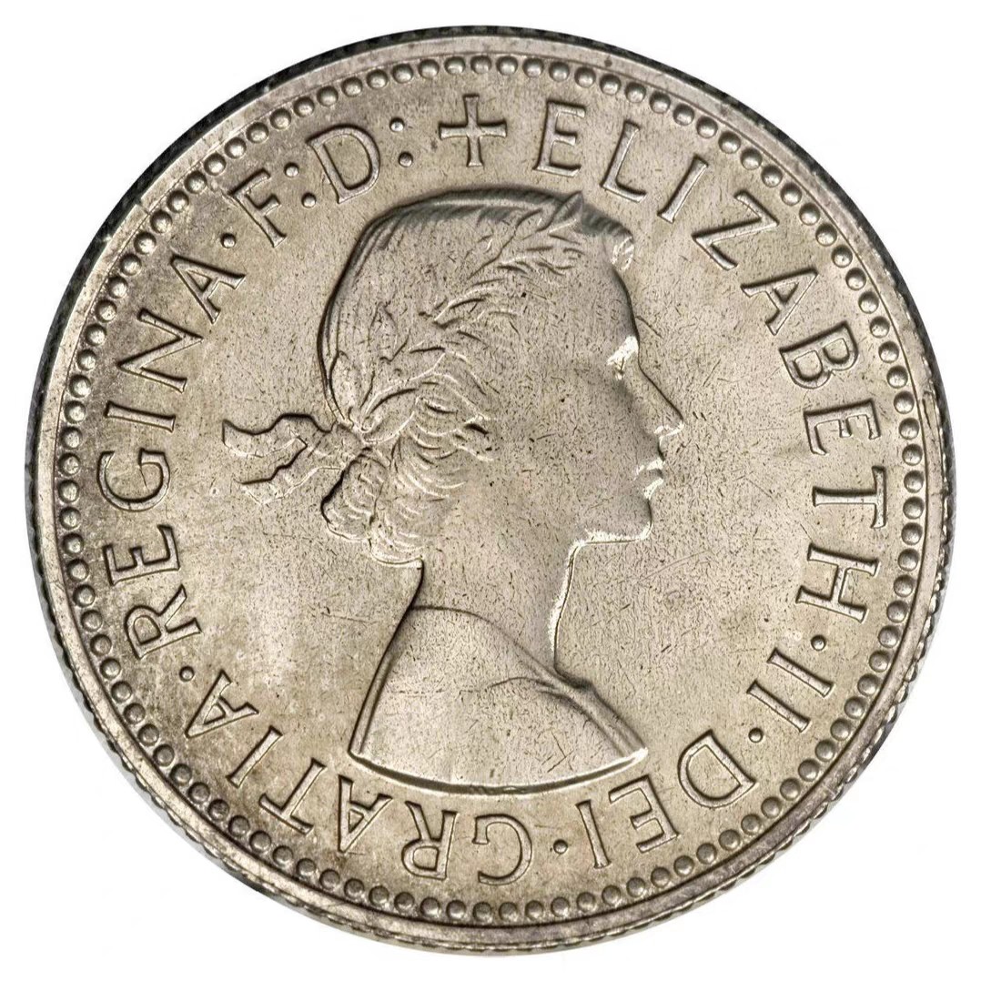 你好，9月。第010期 绵羊 澳大利亚1先令银币 50年代版 直径24MM 伊丽莎白女王二世