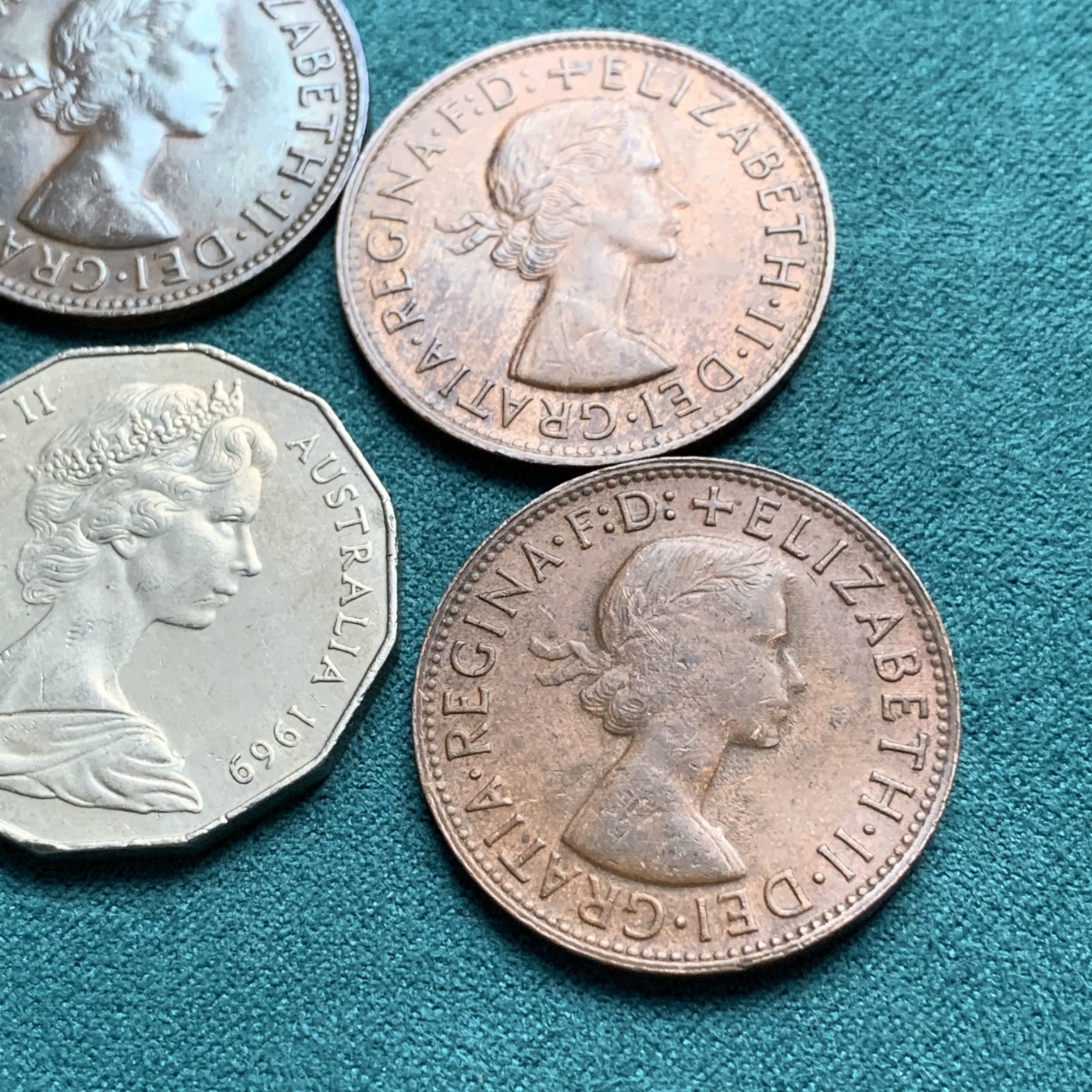 《竞宝斋》第192场-周日，周一 2场 (全场包邮) 澳大利亚流通币一组5枚 细节见图