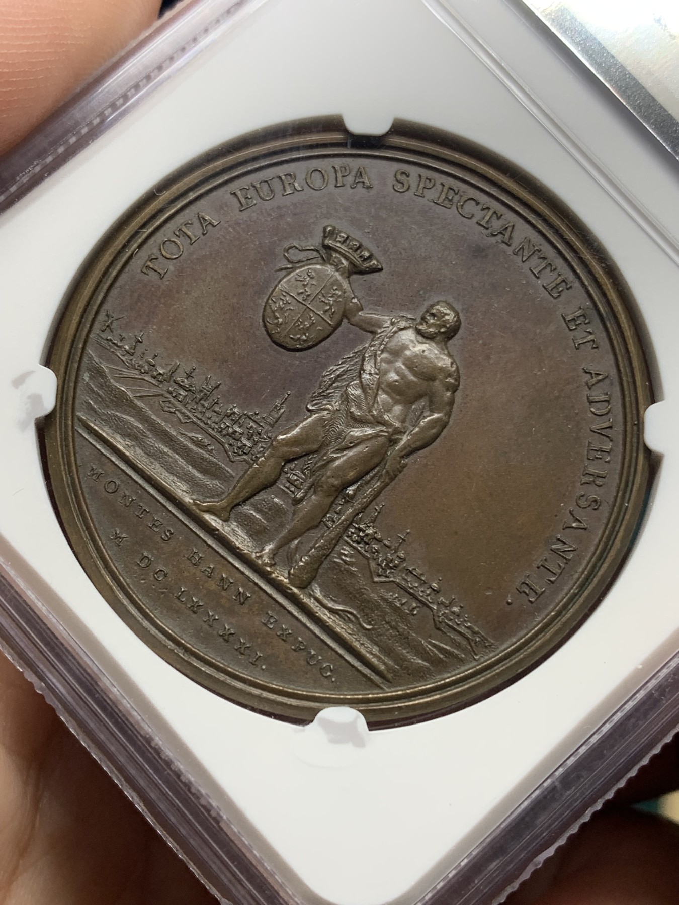 《竞宝斋》第192场-周日，周一 2场 (全场包邮) NGC-MS62 法国1691年路易十四蒙斯围城战纪念铜章