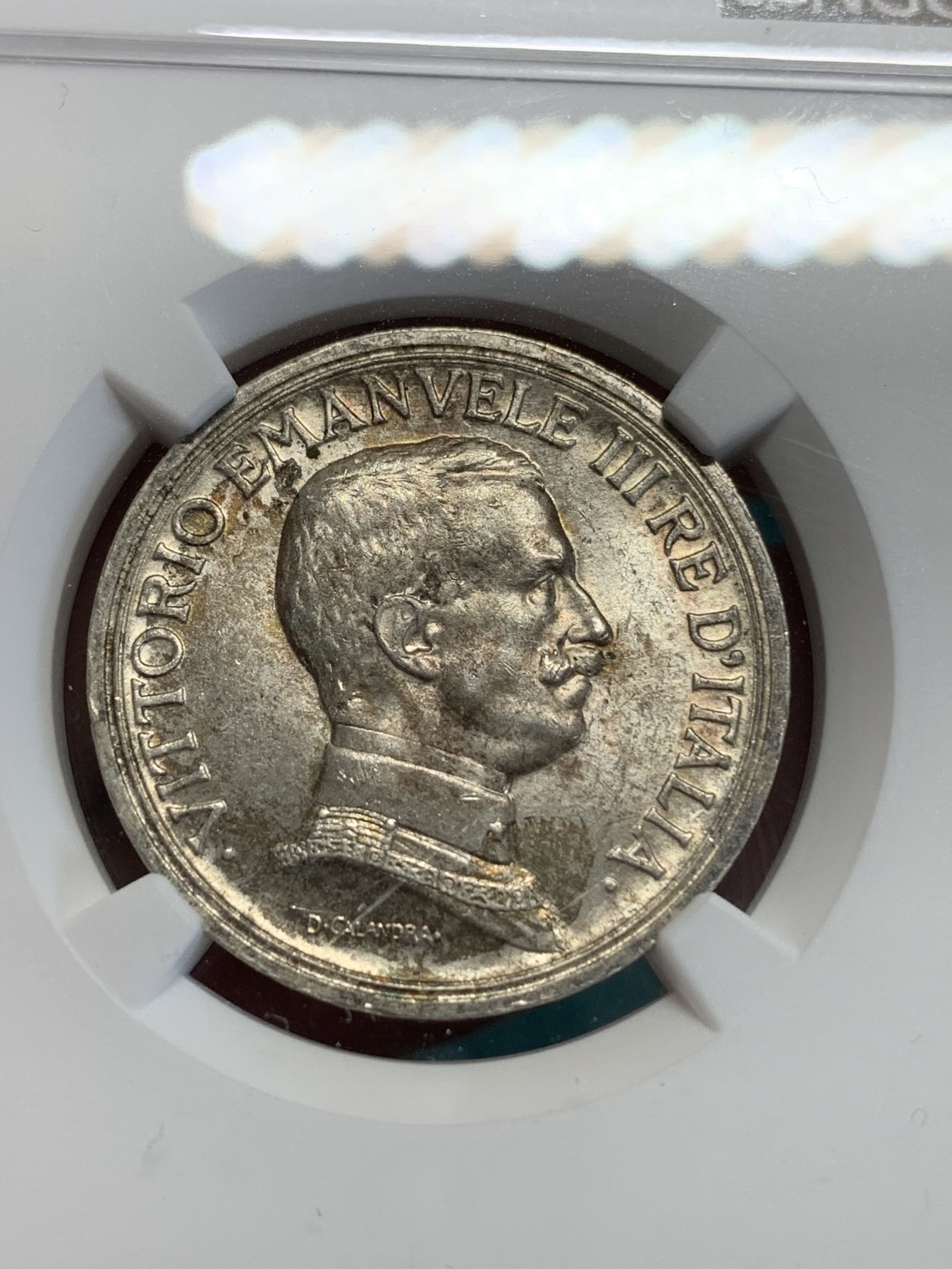 《竞宝斋》第192场-周日，周一 2场 (全场包邮) NGC-MS61 意大利 1916年 马车2里拉 银币