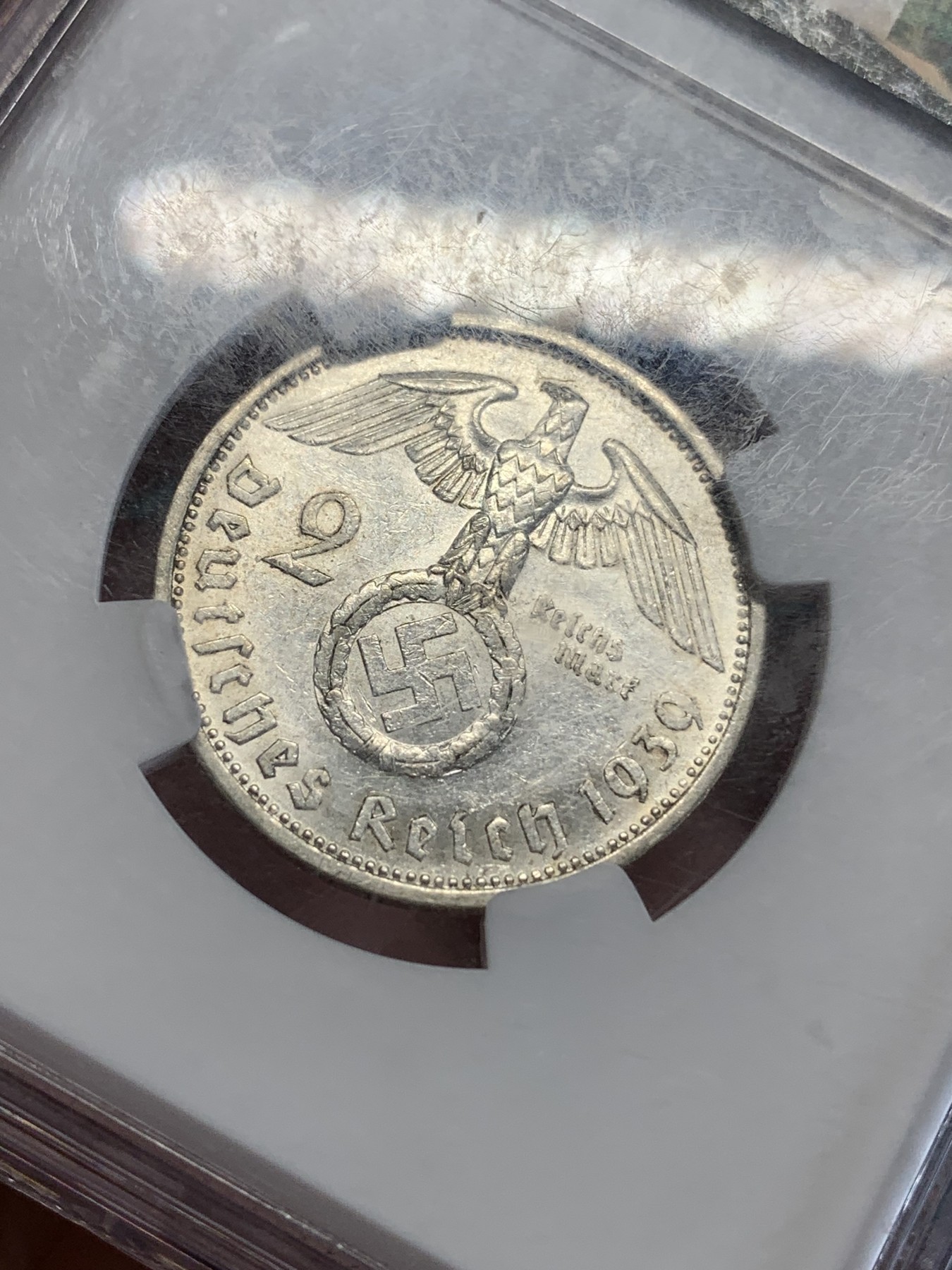 《竞宝斋》第192场-周日，周一 2场 (全场包邮) NGC-AU55 德国1939年A版兴登堡2马克银币