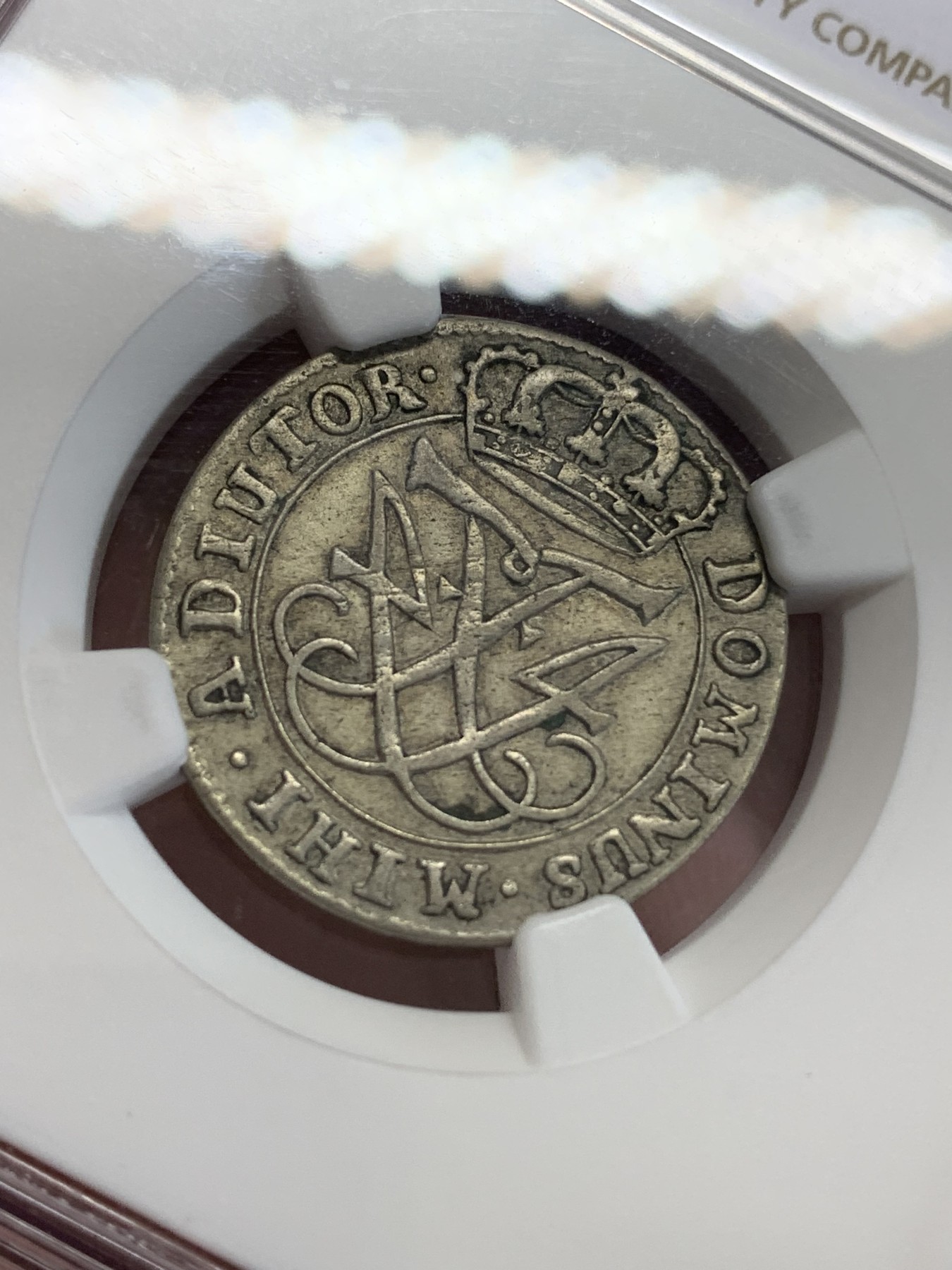 《竞宝斋》第192场-周日，周一 2场 (全场包邮) NGC AU50 丹麦1721年12s银币 原味包浆 低评