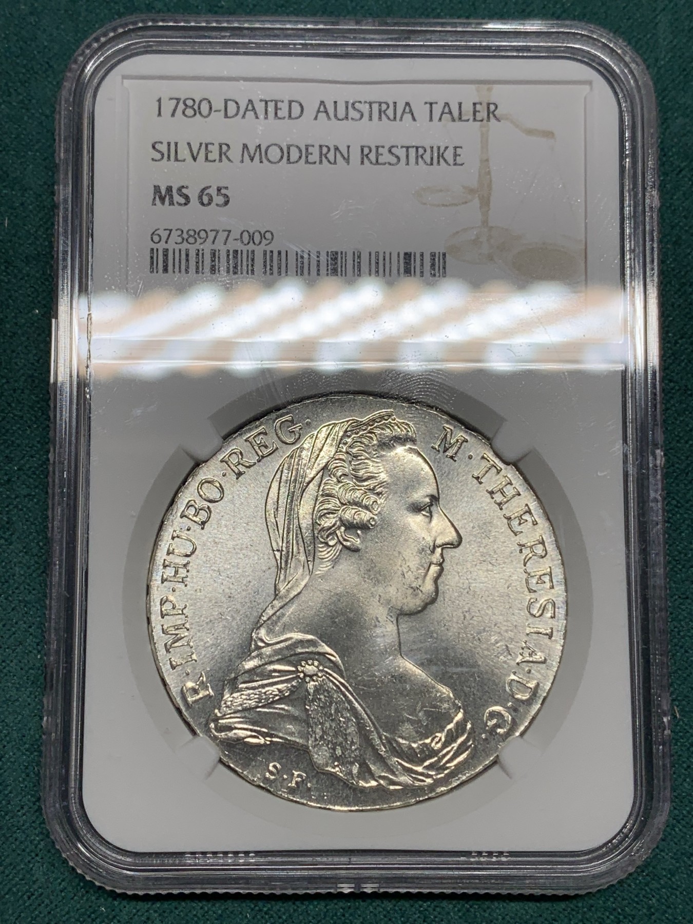 《竞宝斋》第192场-周日，周一 2场 (全场包邮) NGC MS65 1780年奥匈帝国大奶妈银币 现代后铸 高分好状态