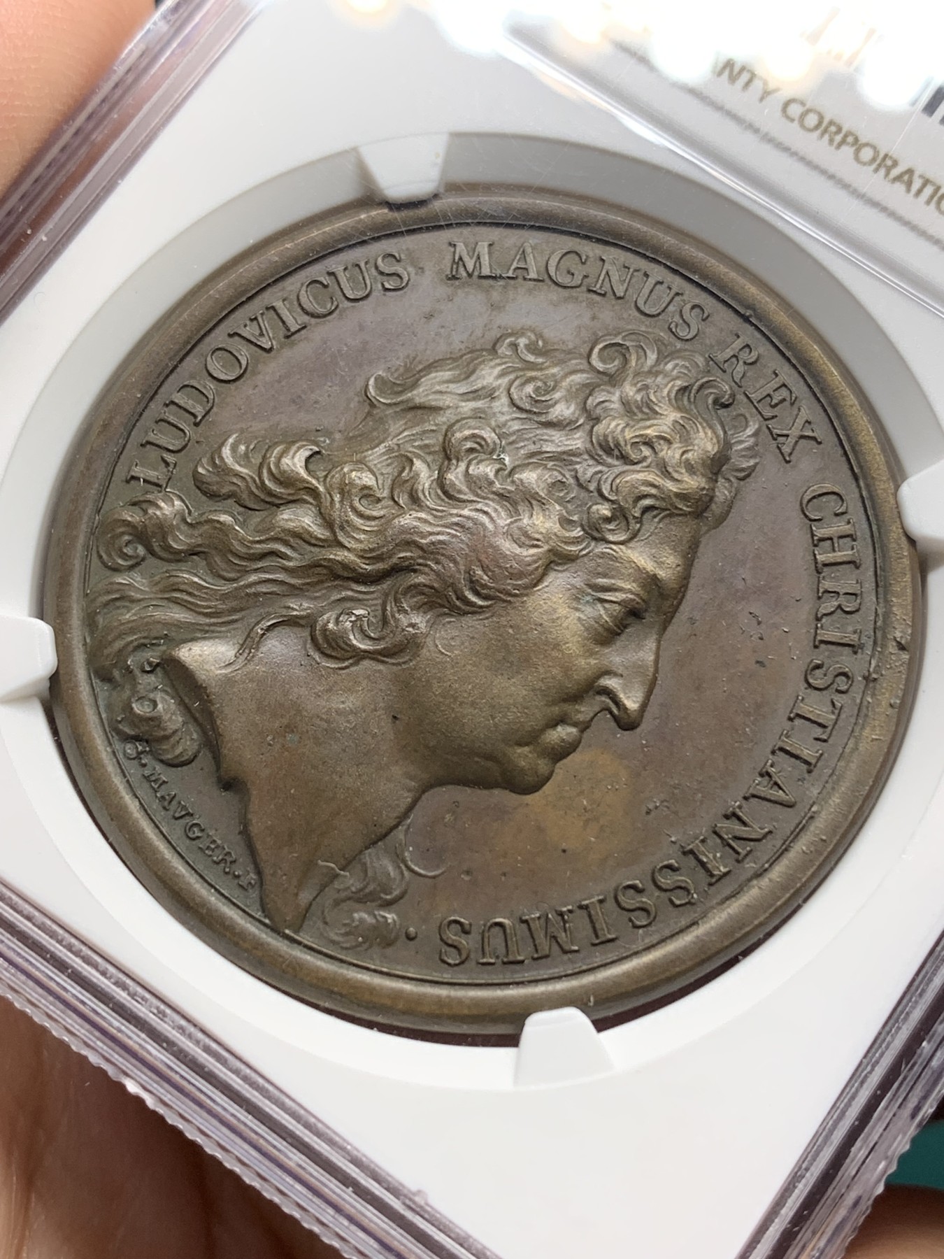 《竞宝斋》第192场-周日，周一 2场 (全场包邮) NGC-MS62 法国1691年路易十四蒙斯围城战纪念铜章