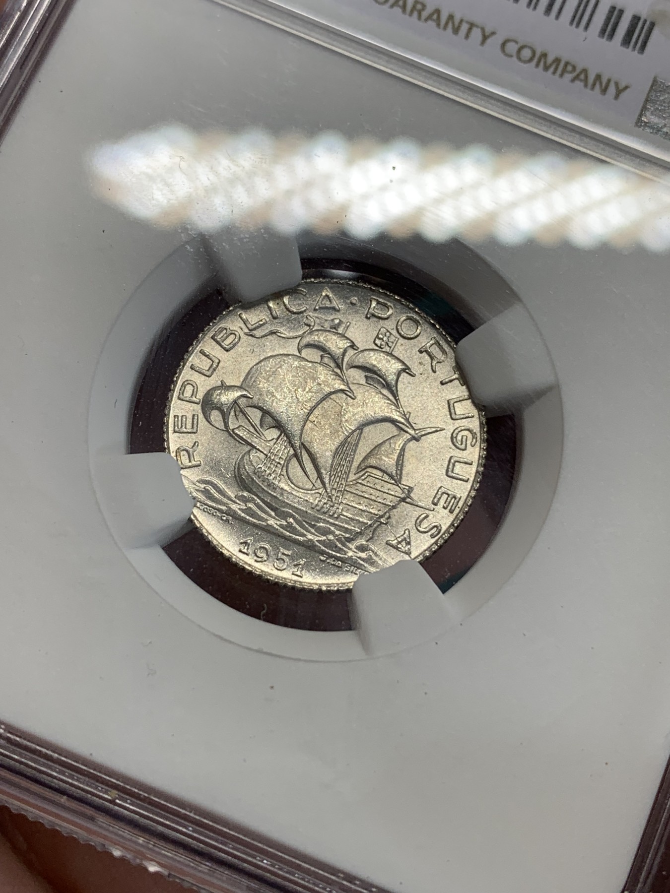 《竞宝斋》第192场-周日，周一 2场 (全场包邮) NGC MS66 葡萄牙1951大帆船 2.5埃斯库多银币