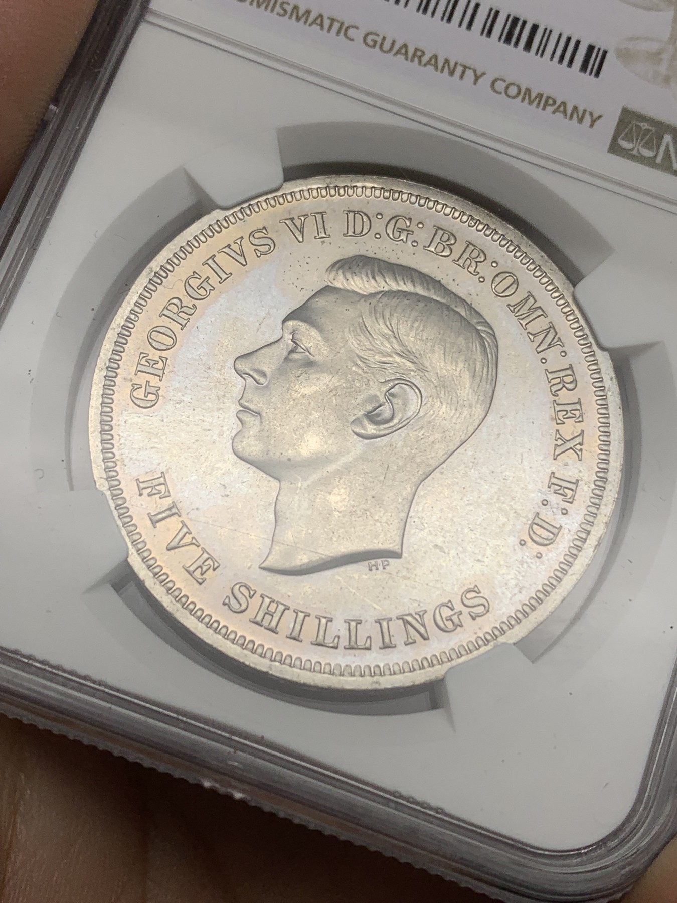 《竞宝斋》第192场-周日，周一 2场 (全场包邮) NGC-PL64 英国 1951年 1克朗 乔治六世 最后的马剑 PL底板 品相好 非常靓