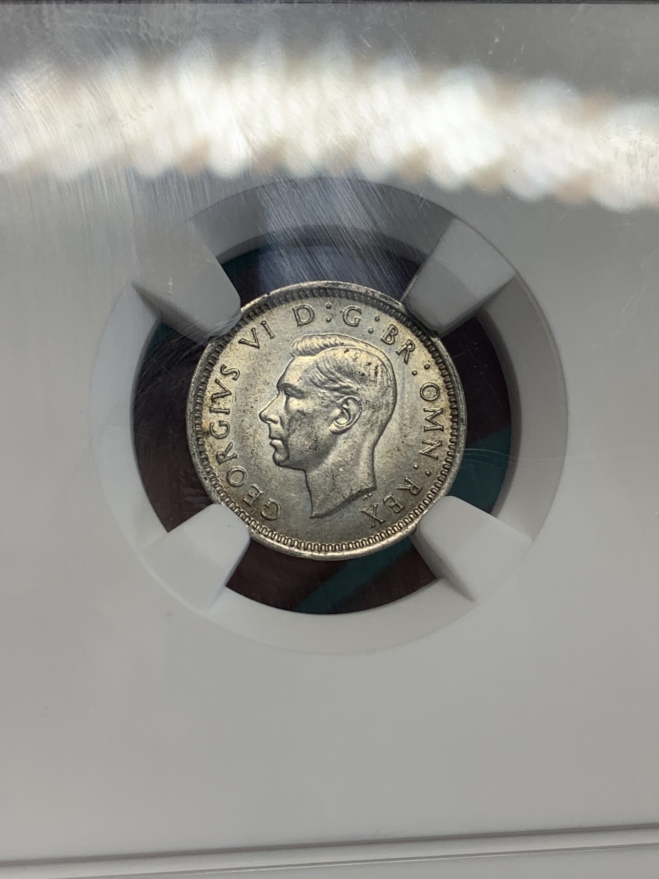 《竞宝斋》第192场-周日，周一 2场 (全场包邮) NGC-MS63 英国 1937年 乔治六世登基年3便士小银币 小银品好困难