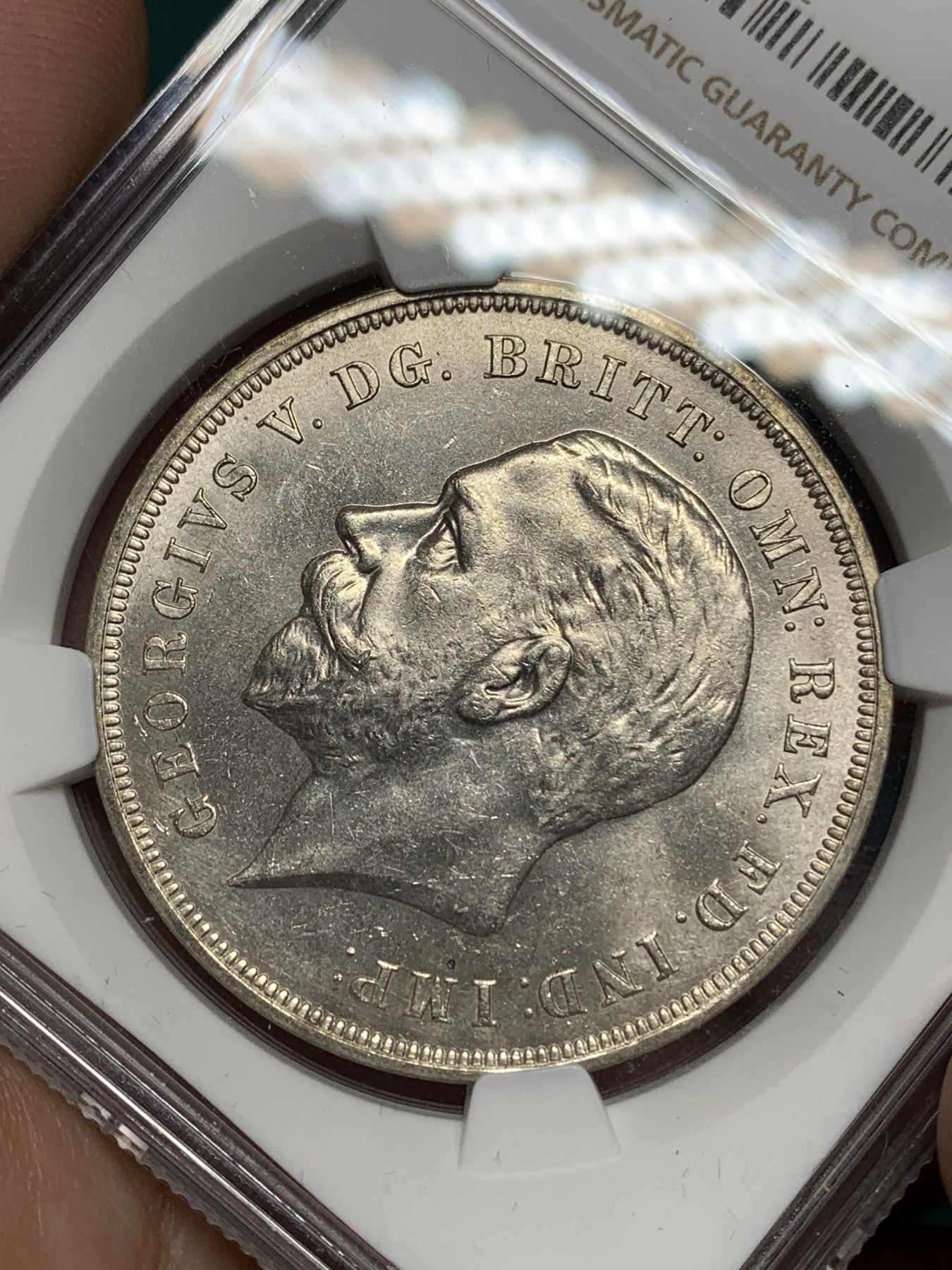 《竞宝斋》第192场-周日，周一 2场 (全场包邮) NGC- MS62 英国1935年乔治五世木马剑克朗大银币