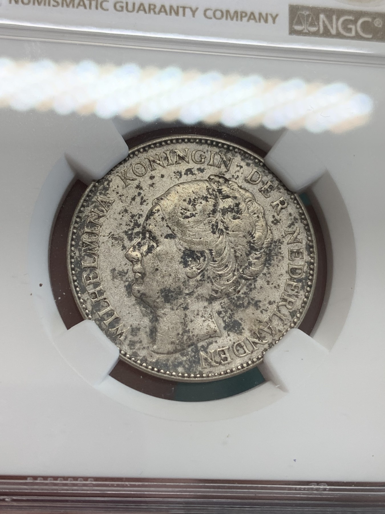 《竞宝斋》第192场-周日，周一 2场 (全场包邮) NGC-AUD 荷兰1924年 威廉明娜1盾银币