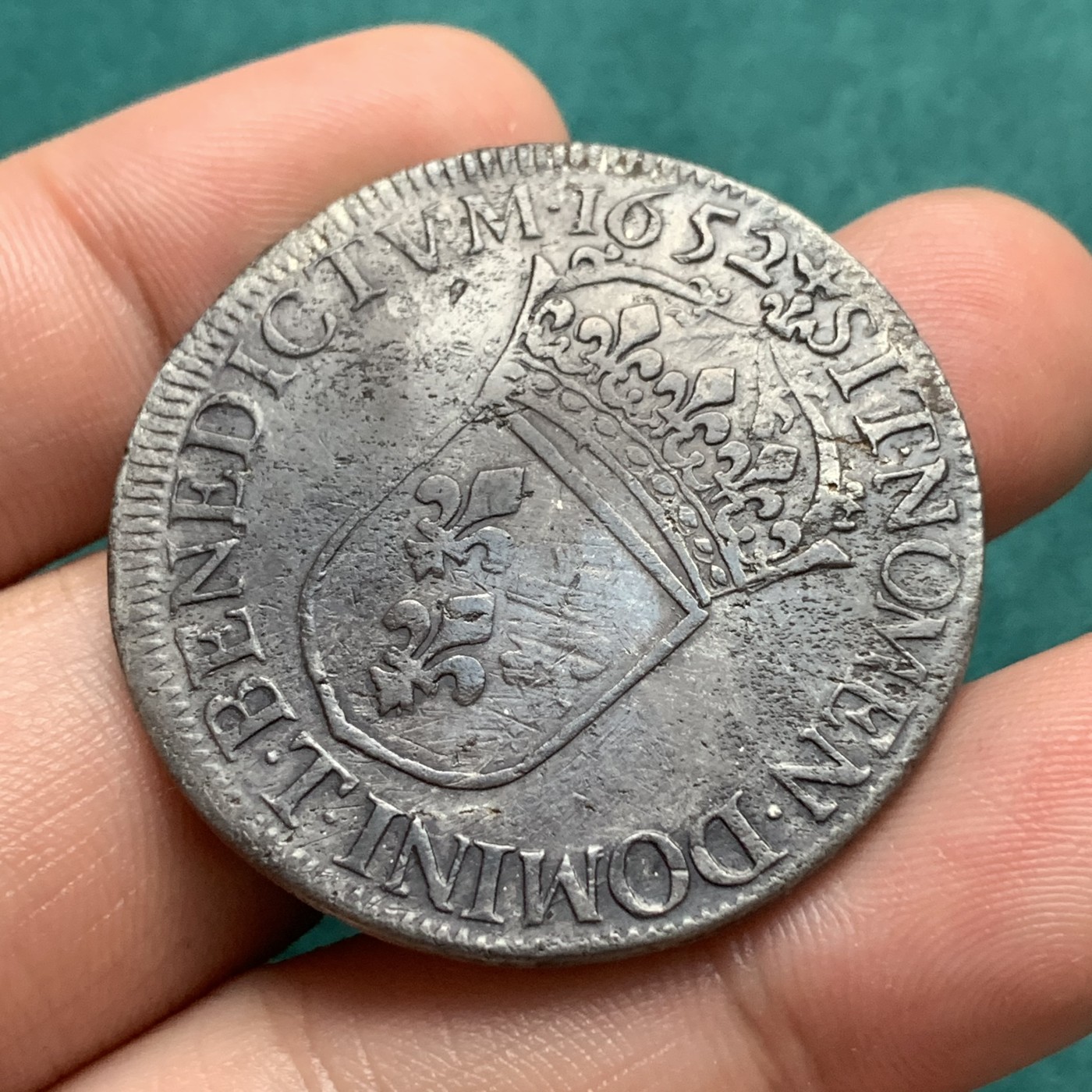 《竞宝斋》第192场-周日，周一 2场 (全场包邮) 法国路易十四1652T埃居大银币 细节见图