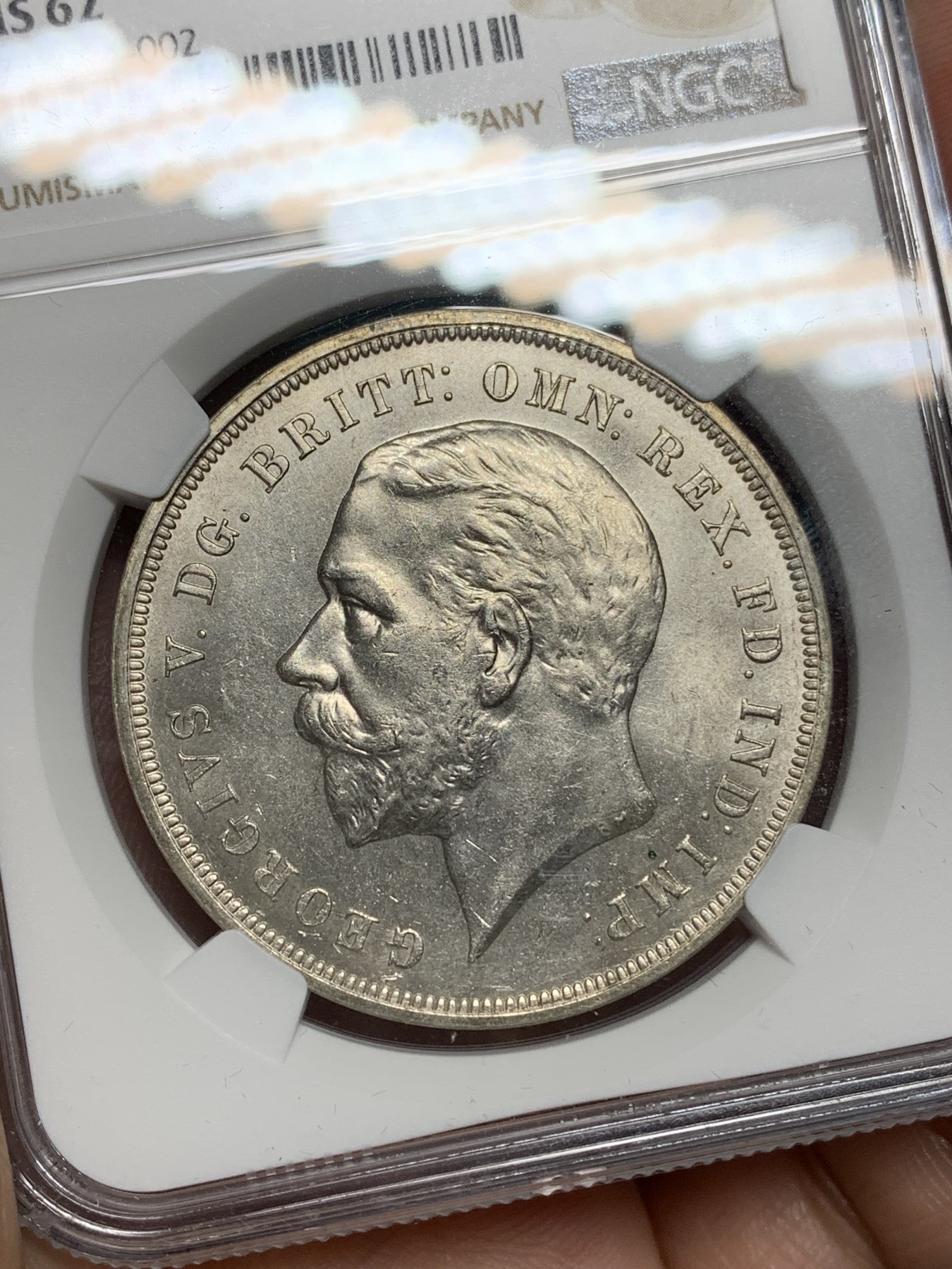 《竞宝斋》第192场-周日，周一 2场 (全场包邮) NGC- MS62 英国1935年乔治五世木马剑克朗大银币