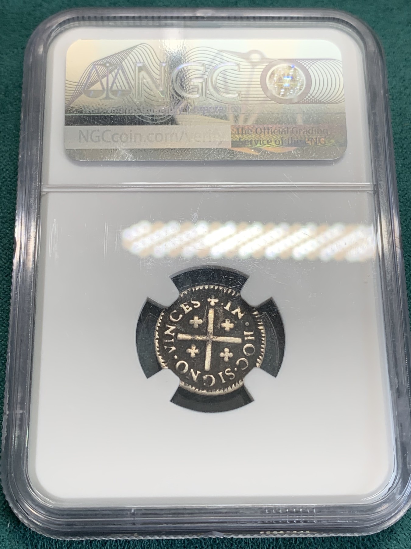 《竞宝斋》第192场-周日，周一 2场 (全场包邮) NGC VFD 葡萄牙（1750一77）40里斯银币 极少见品种