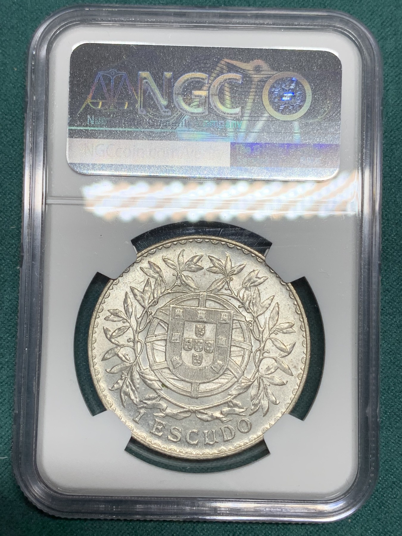 《竞宝斋》第192场-周日，周一 2场 (全场包邮) NGC MS61 葡萄牙1915年女神1埃斯库多大银币