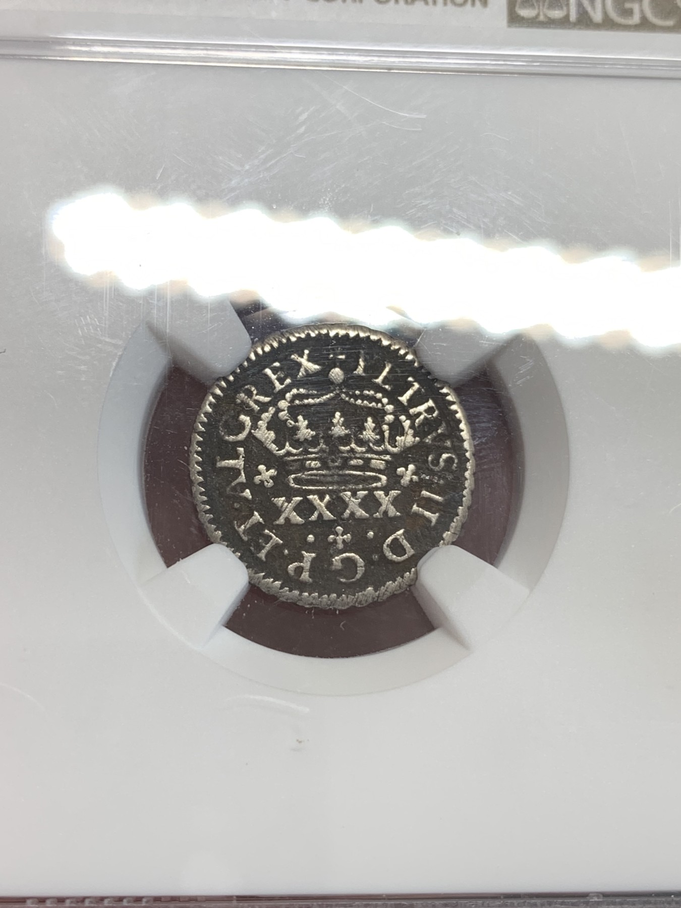 《竞宝斋》第192场-周日，周一 2场 (全场包邮) NGC VFD 葡萄牙（1750一77）40里斯银币 极少见品种