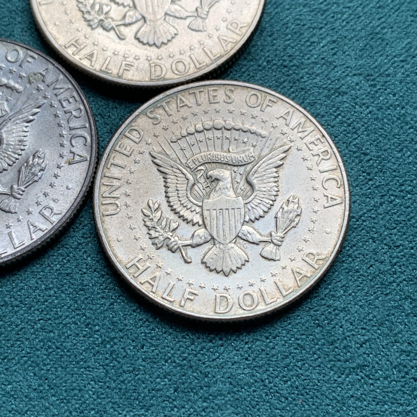 《竞宝斋》第192场-周日，周一 2场 (全场包邮) 3枚一组 美国 1966年-1967年 肯尼迪半圆银币