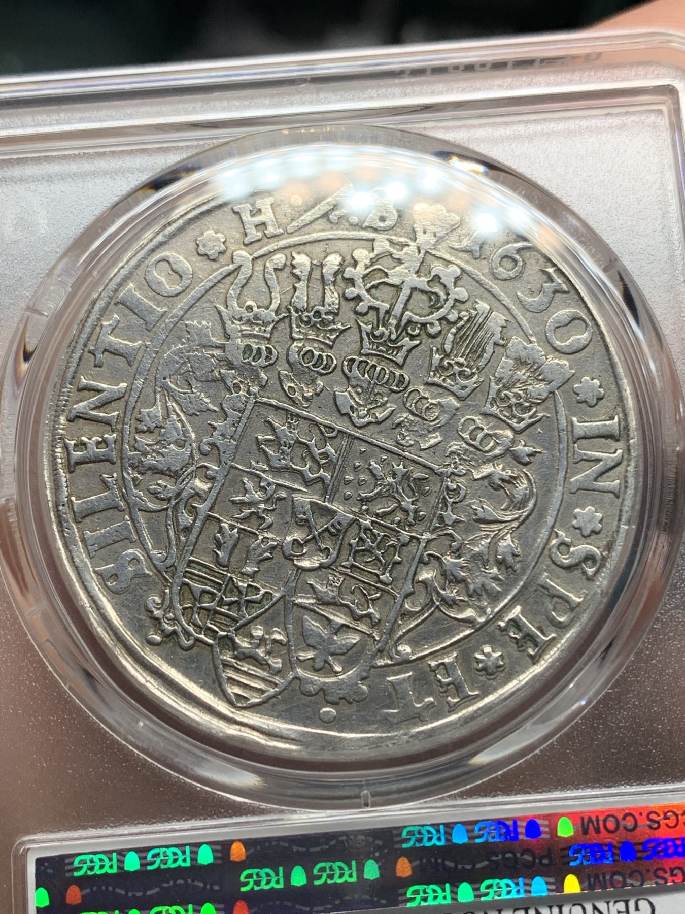 《竞宝斋》第192场-周日，周一 2场 (全场包邮) PCGS-XFD 德国1630年布伦瑞克手工老泰勒银币（近400年的老泰勒）整体打制好