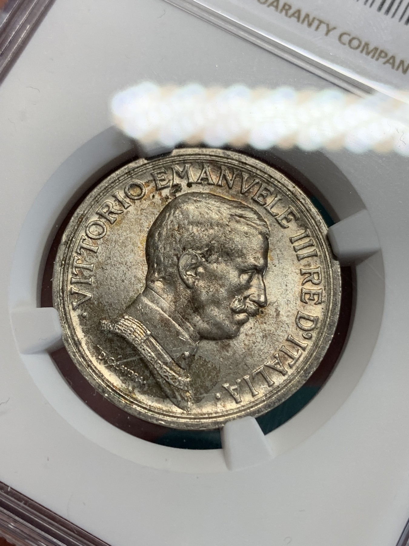 《竞宝斋》第192场-周日，周一 2场 (全场包邮) NGC-MS61 意大利 1916年 马车2里拉 银币