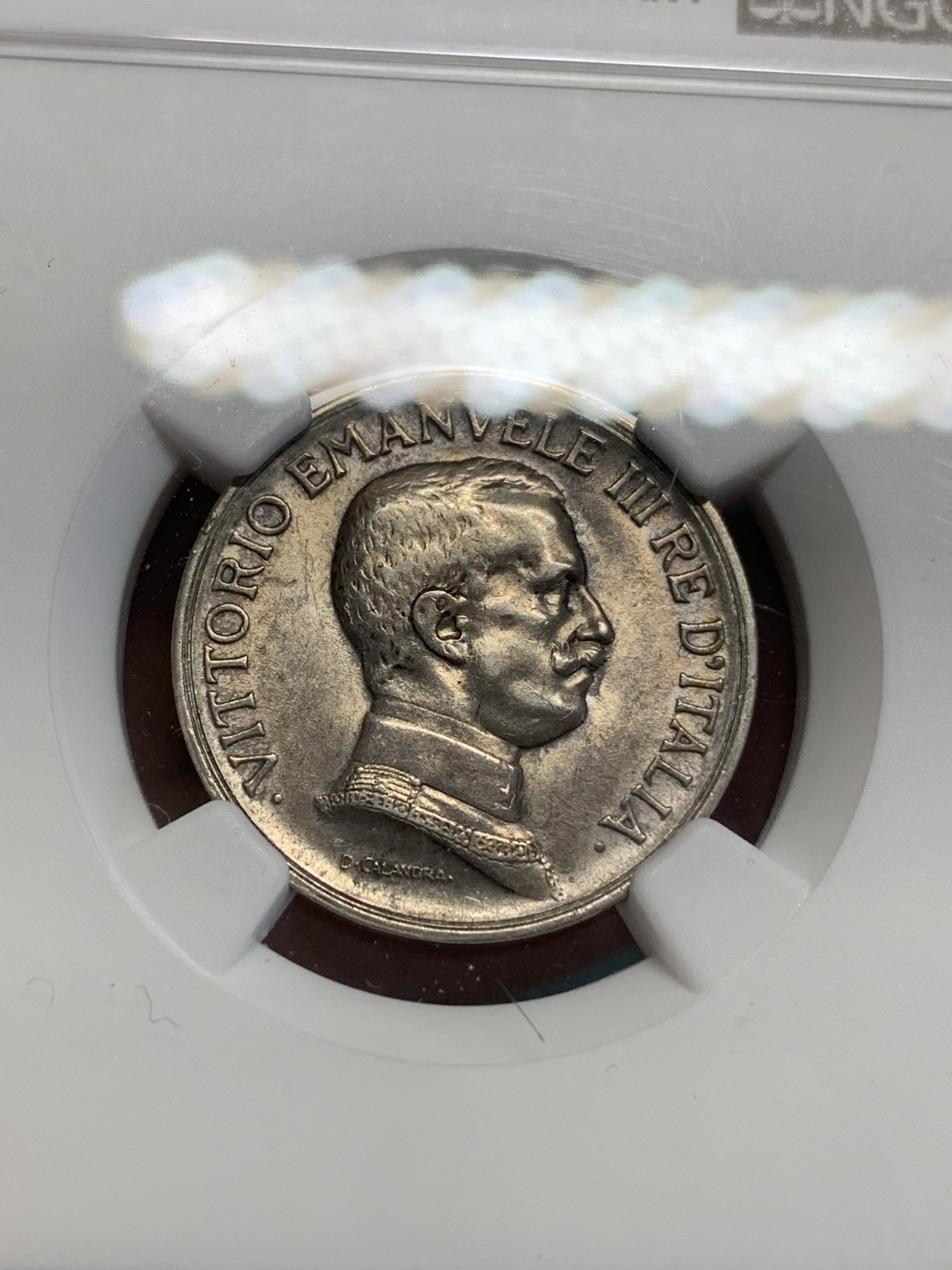 《竞宝斋》第192场-周日，周一 2场 (全场包邮) NGC-AU58 意大利 1917年 马车1里拉 银币