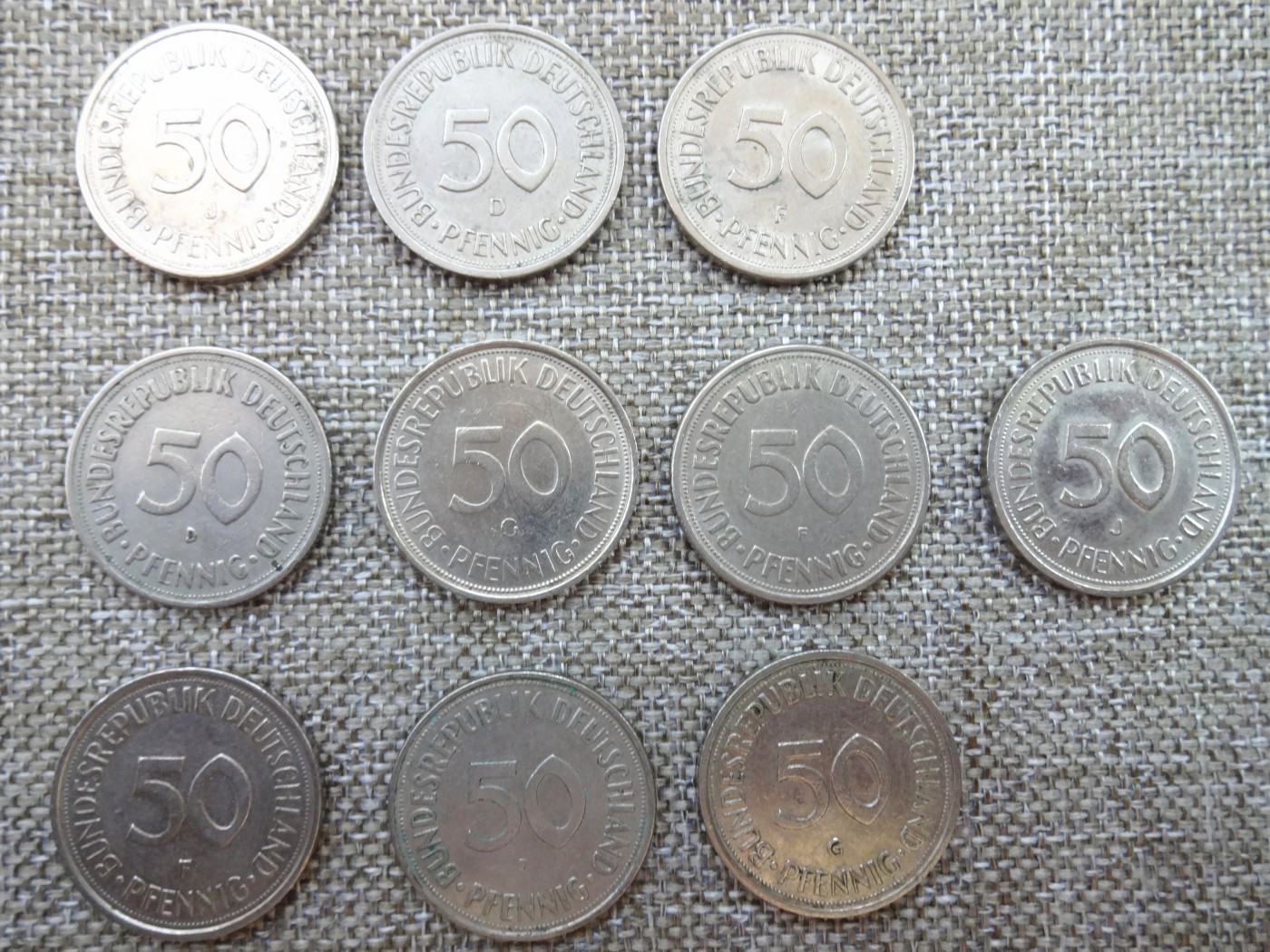娃娃家-八月、第十三场(快结、不预留拍..) 德国-西德50芬尼 种花-10枚