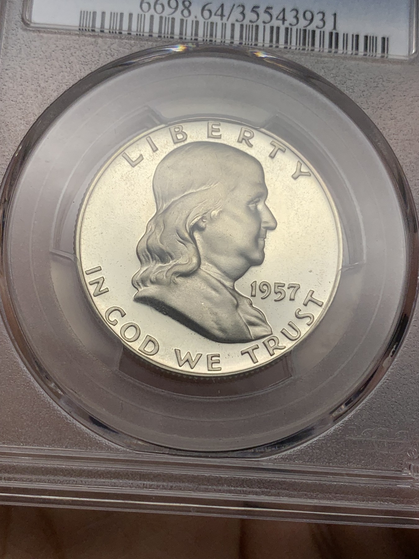 《竞宝斋》第192场-周日，周一 2场 (全场包邮) PCGS-PR64 美国 50美分 富兰克林 银币 精致币 90%银