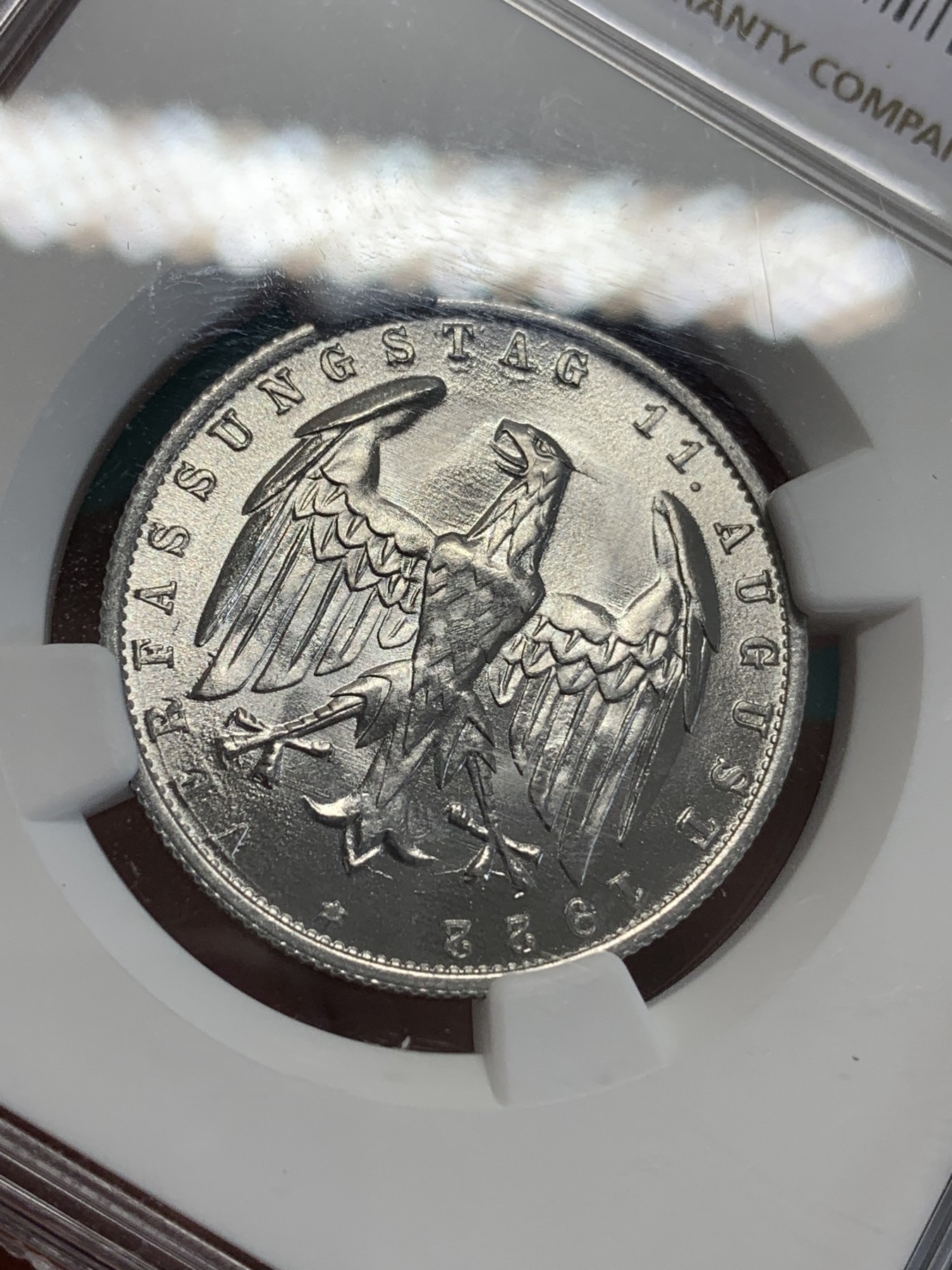 《竞宝斋》第192场-周日，周一 2场 (全场包邮) NGC MS64 德国1922年3马克铝币