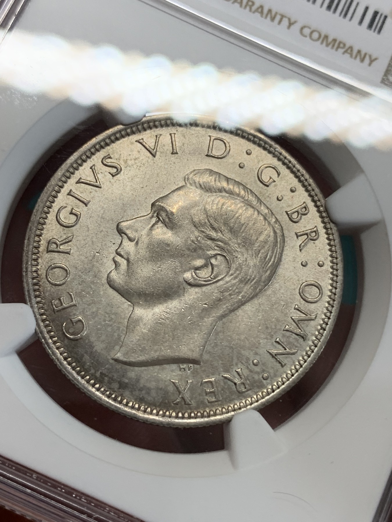 《竞宝斋》第192场-周日，周一 2场 (全场包邮) NGC MS63 英国1942年乔治六世半克朗银币