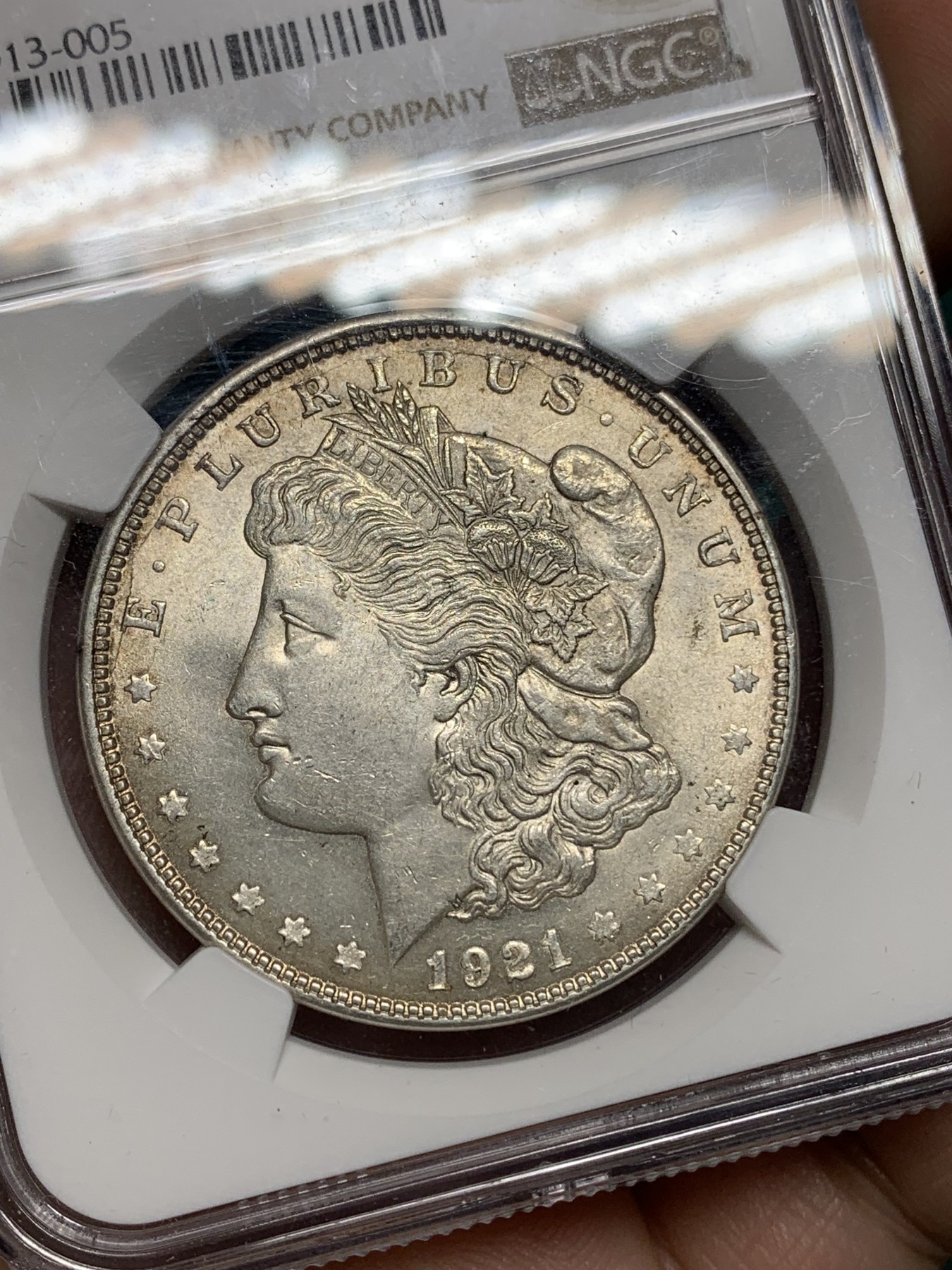 《竞宝斋》第192场-周日，周一 2场 (全场包邮) NGC-MS63 美国1921D 摩根银币