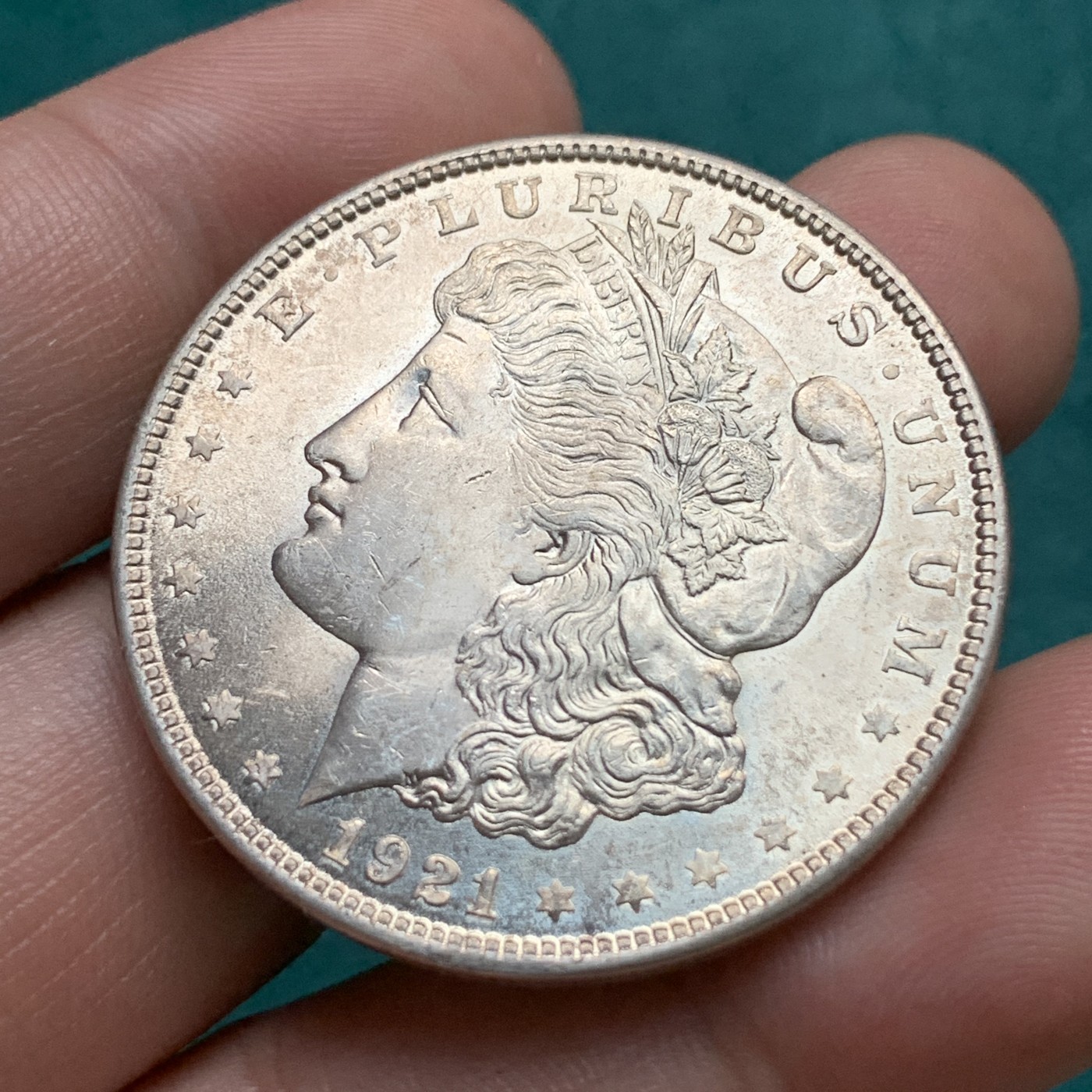 《竞宝斋》第192场-周日，周一 2场 (全场包邮) 美国1921年摩根银元 1美元银币 带原光好品