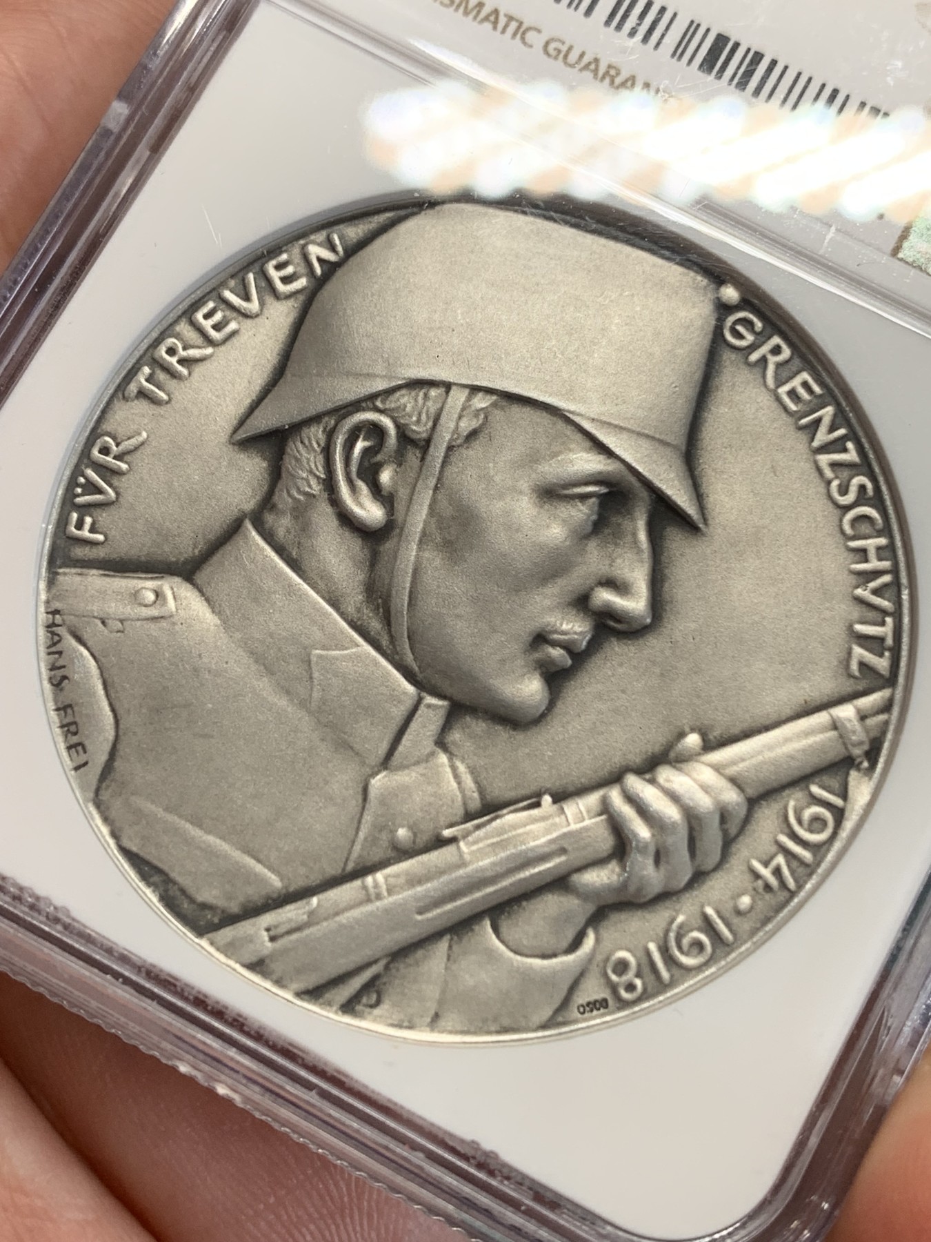 《竞宝斋》第192场-周日，周一 2场 (全场包邮) NGC MS63 瑞士1918卢塞恩射击节银章 45mm大规格