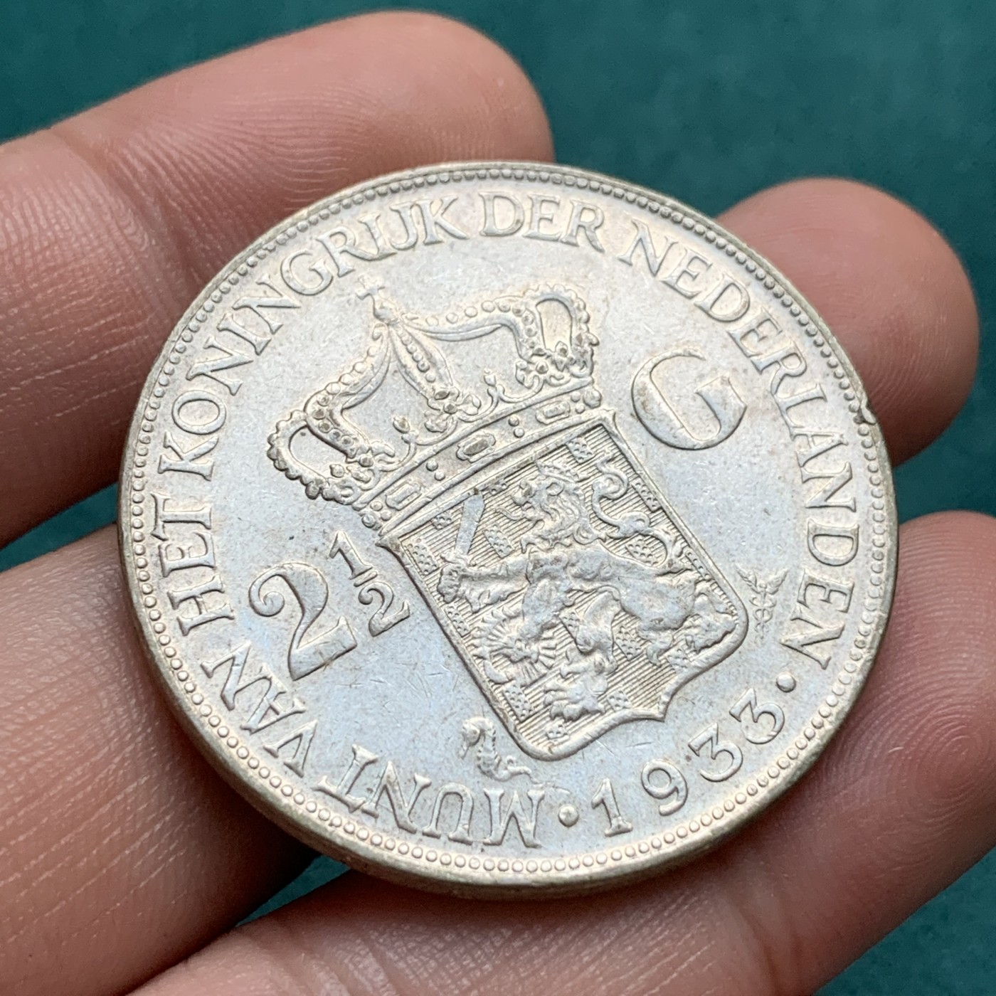 《竞宝斋》第192场-周日，周一 2场 (全场包邮) 荷兰1933年威廉明娜2.5盾大银币 看着像深发版