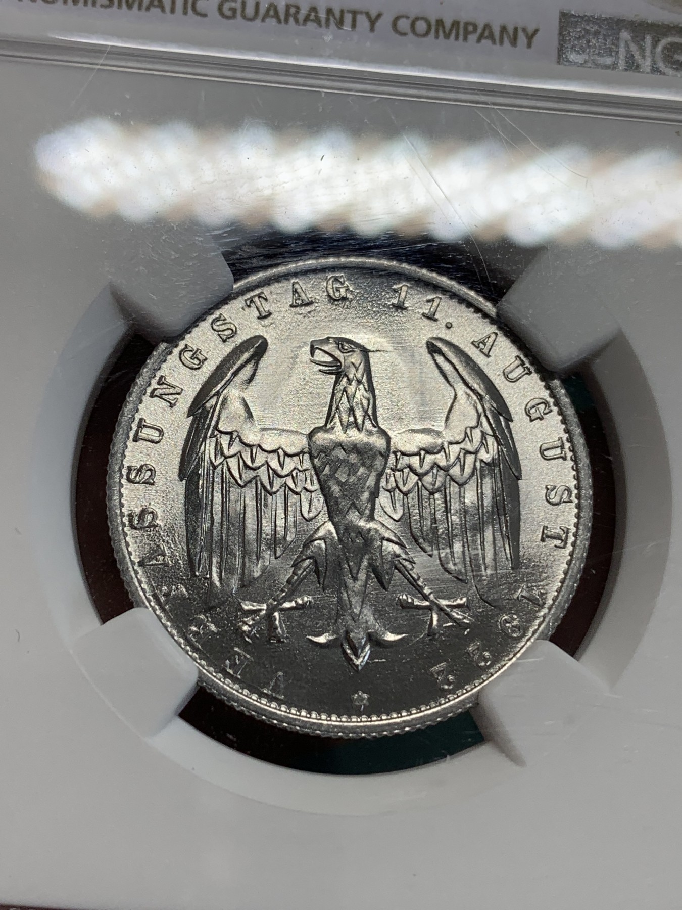 《竞宝斋》第192场-周日，周一 2场 (全场包邮) NGC MS64 德国1922年3马克铝币