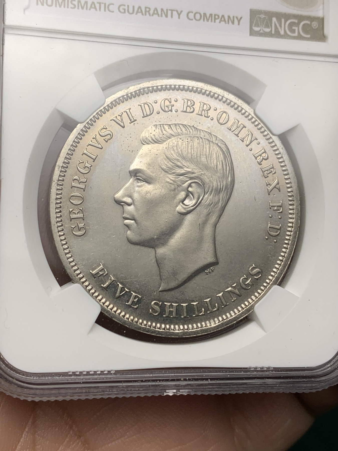 《竞宝斋》第192场-周日，周一 2场 (全场包邮) NGC-PL64 英国 1951年 1克朗 乔治六世 最后的马剑 PL底板 品相好 非常靓