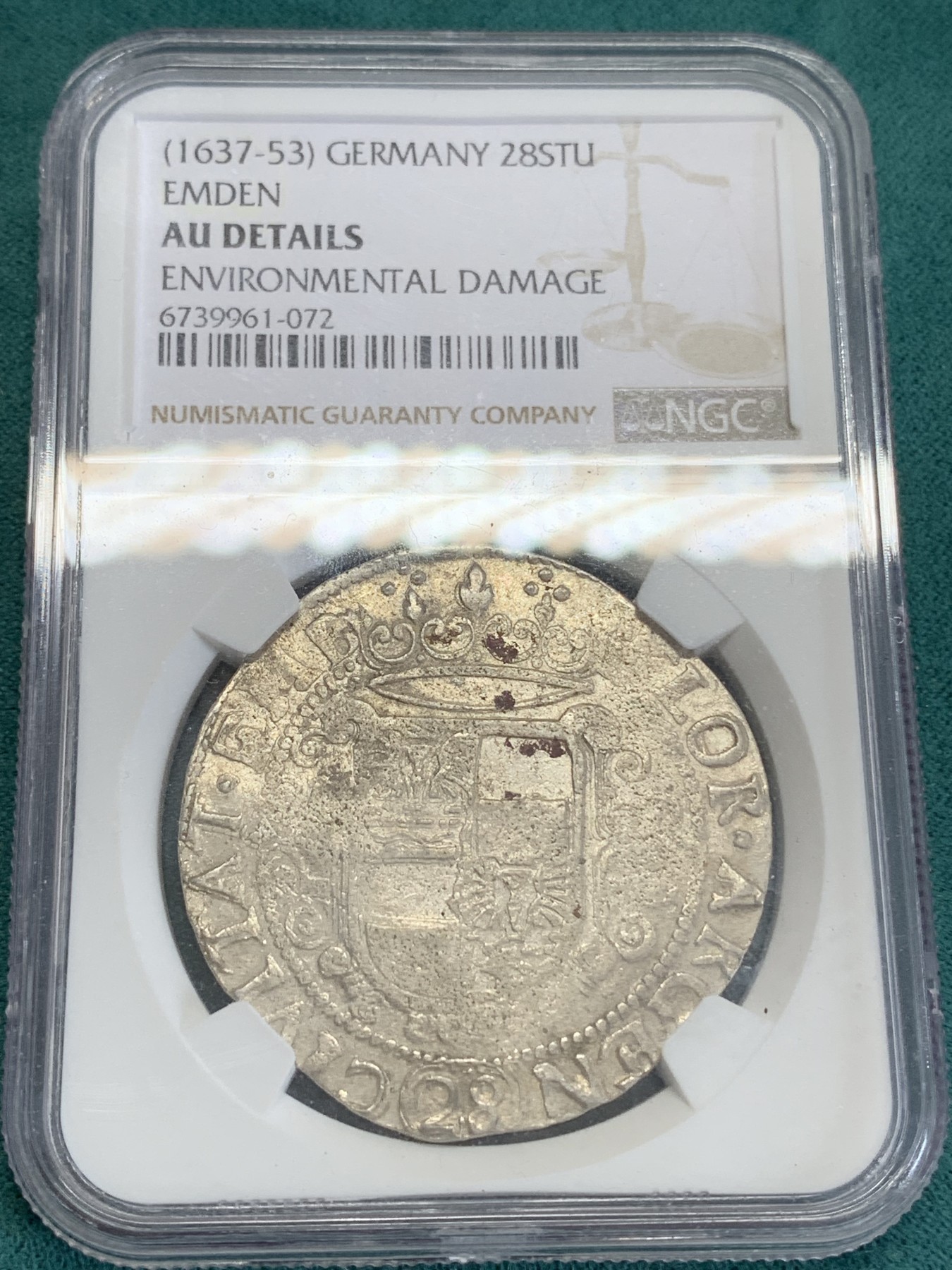 《竞宝斋》第192场-周日，周一 2场 (全场包邮) NGC AUD 德国1637-53杰弗斐迪南三世28s银币