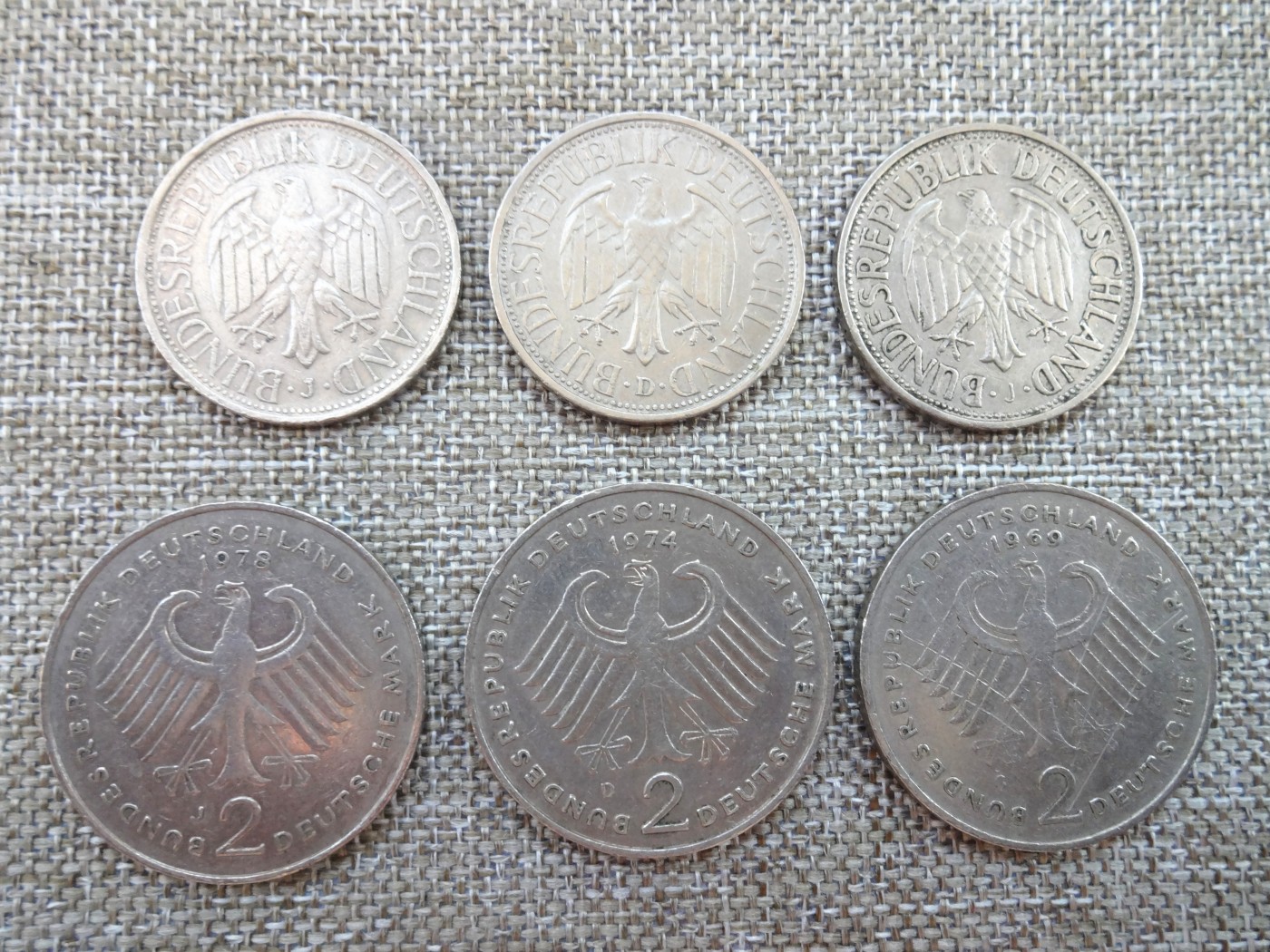 娃娃家-八月、第十三场(快结、不预留拍..) 德国-西德1、2马克 -6枚起拍
