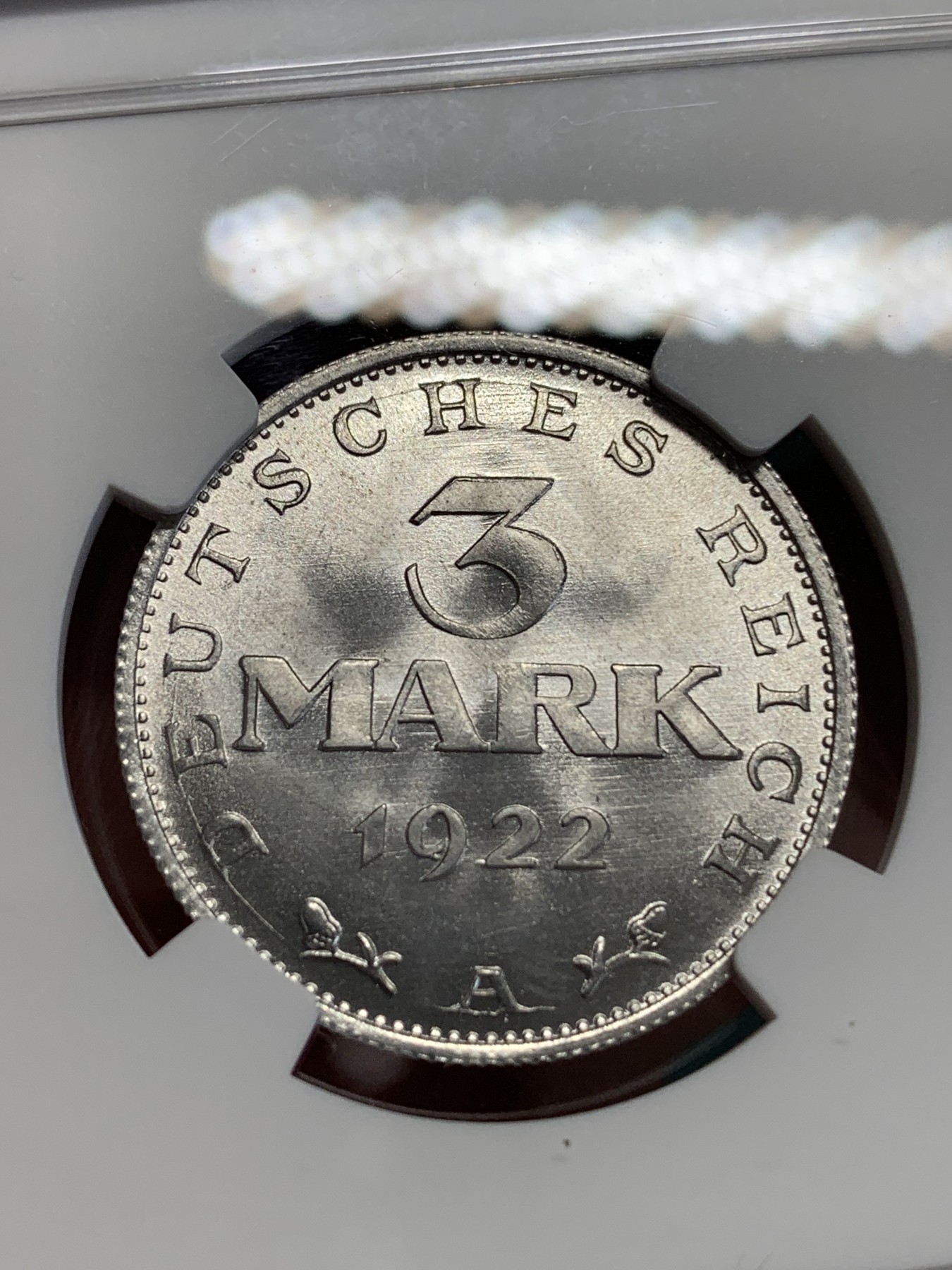 《竞宝斋》第192场-周日，周一 2场 (全场包邮) NGC MS64 德国1922年3马克铝币