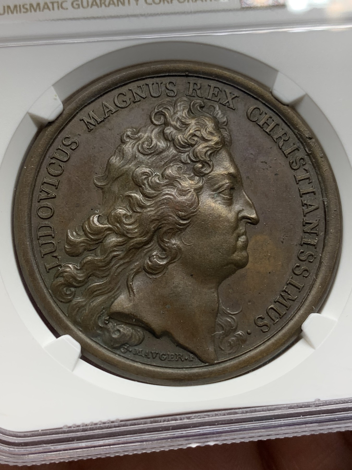 《竞宝斋》第192场-周日，周一 2场 (全场包邮) NGC-MS62 法国1691年路易十四蒙斯围城战纪念铜章