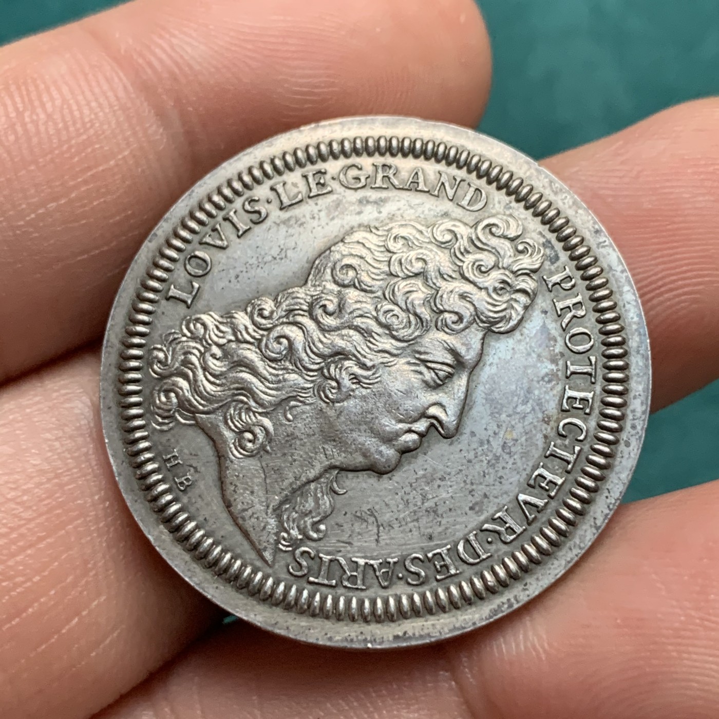 《竞宝斋》第192场-周日，周一 2场 (全场包邮) 法国路易十四银章 路易大王艺术的保护者 边铭丰饶角+1和序号125/500 950银 近现代作品