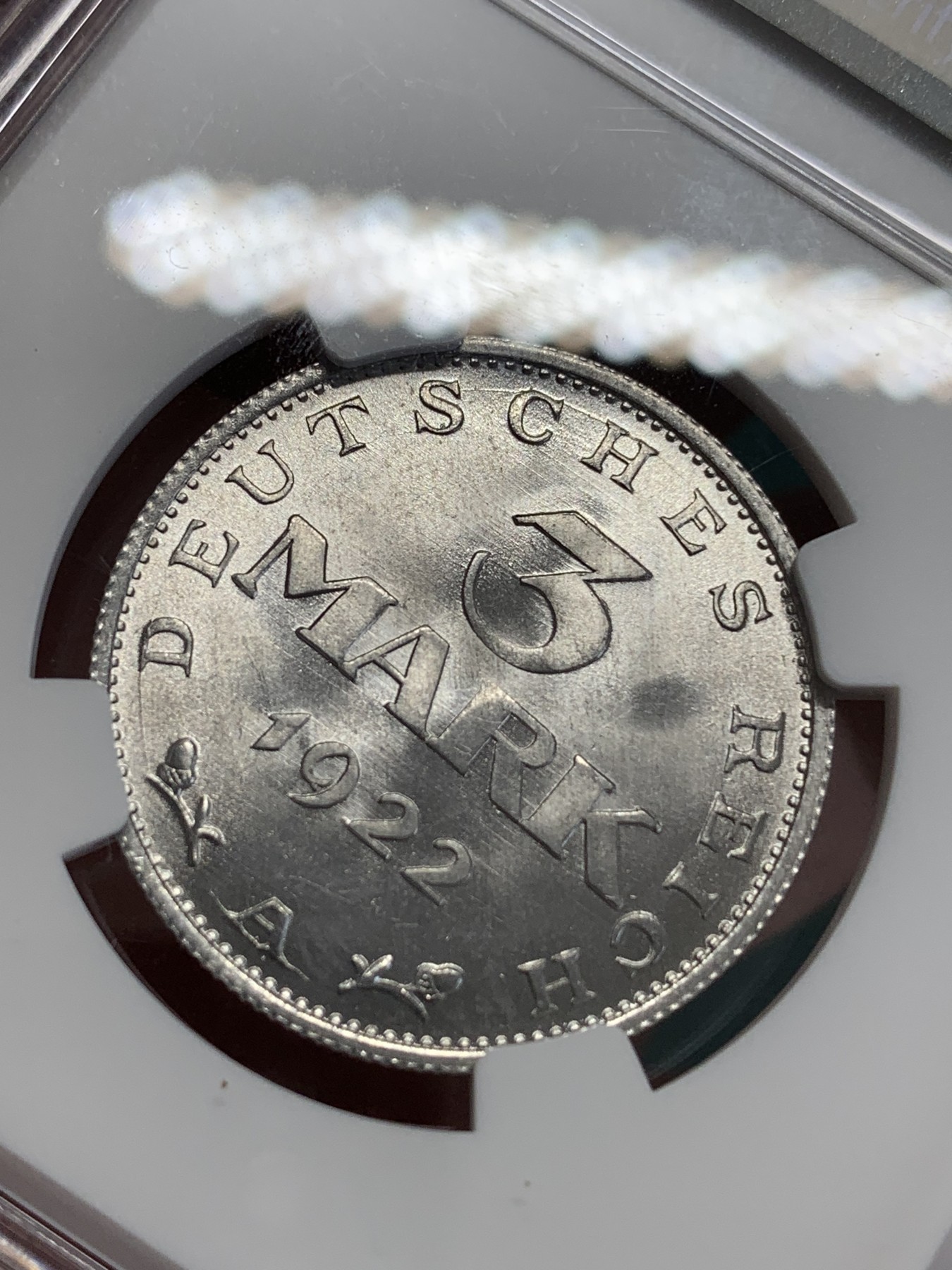 《竞宝斋》第192场-周日，周一 2场 (全场包邮) NGC MS64 德国1922年3马克铝币