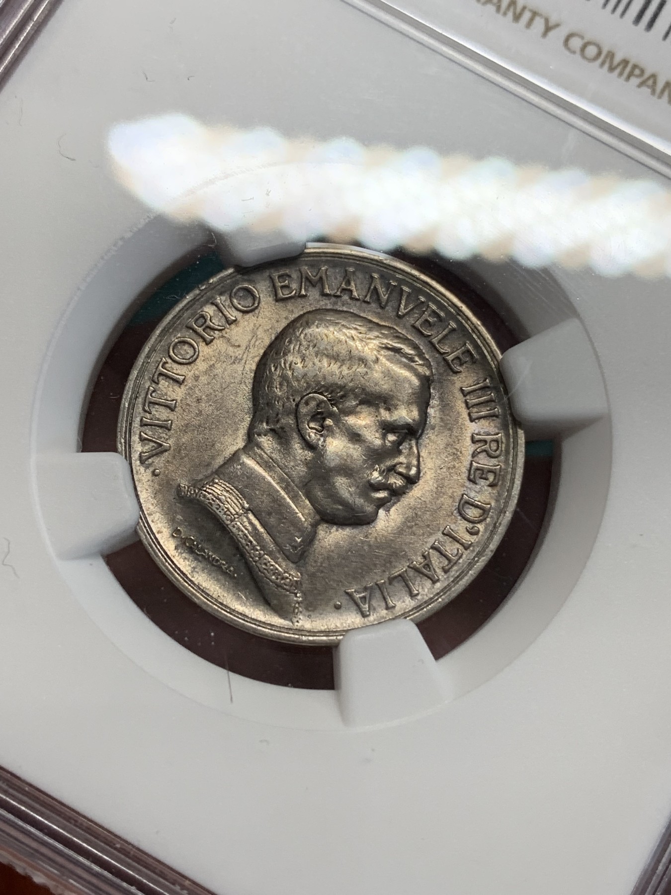 《竞宝斋》第192场-周日，周一 2场 (全场包邮) NGC-AU58 意大利 1917年 马车1里拉 银币